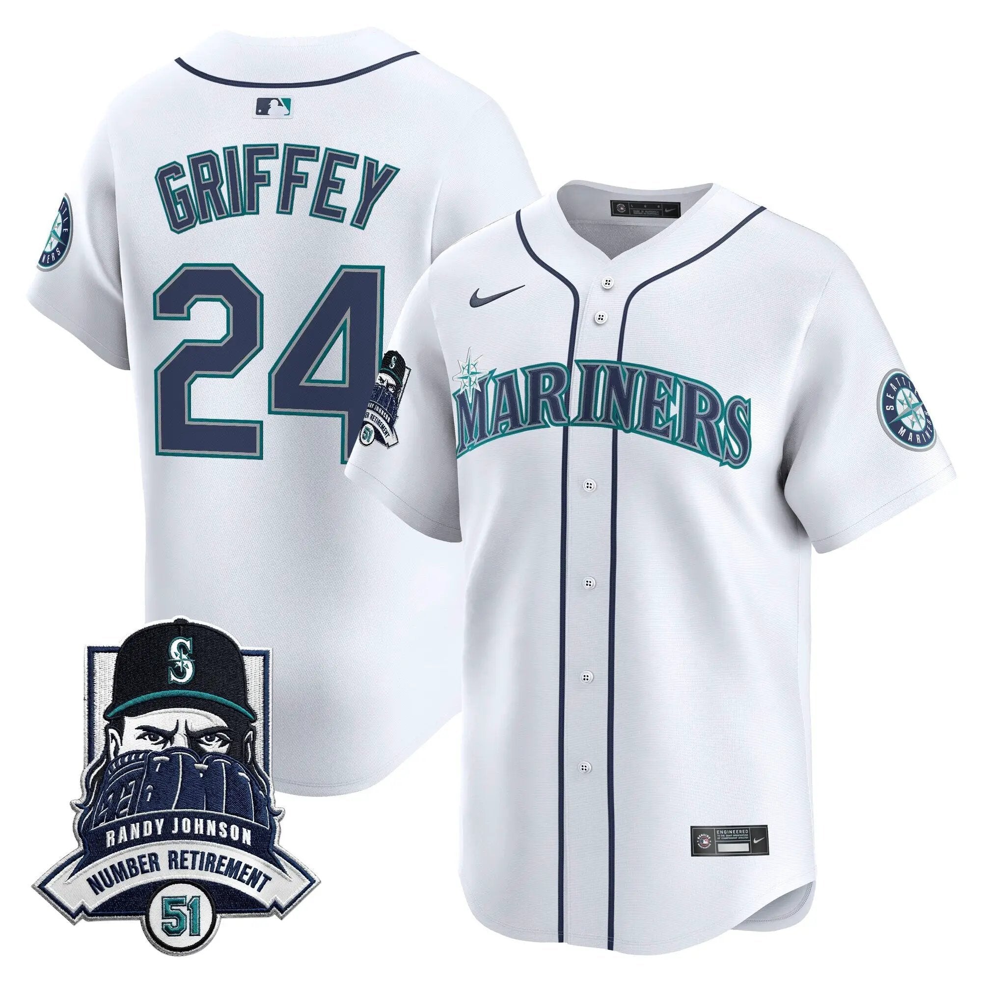 Seattle Mariners Hall-of-Famer Randy Johnson Patch Vapor Premier Limited Jersey - All Stitched by Digigearus