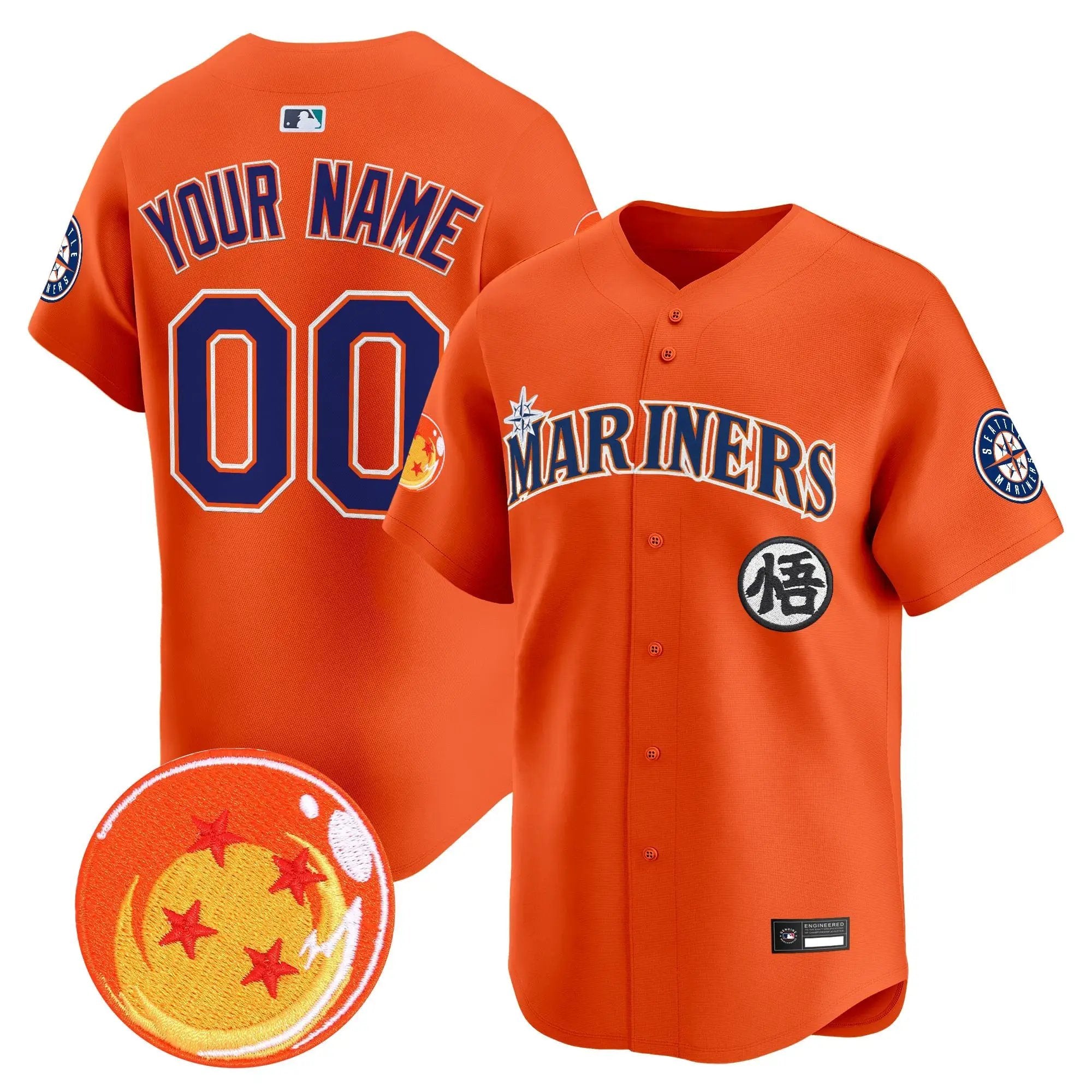SEA x Dragon Ball Vapor Premier Limited Custom Jersey - All Stitched by Seattle Mariners