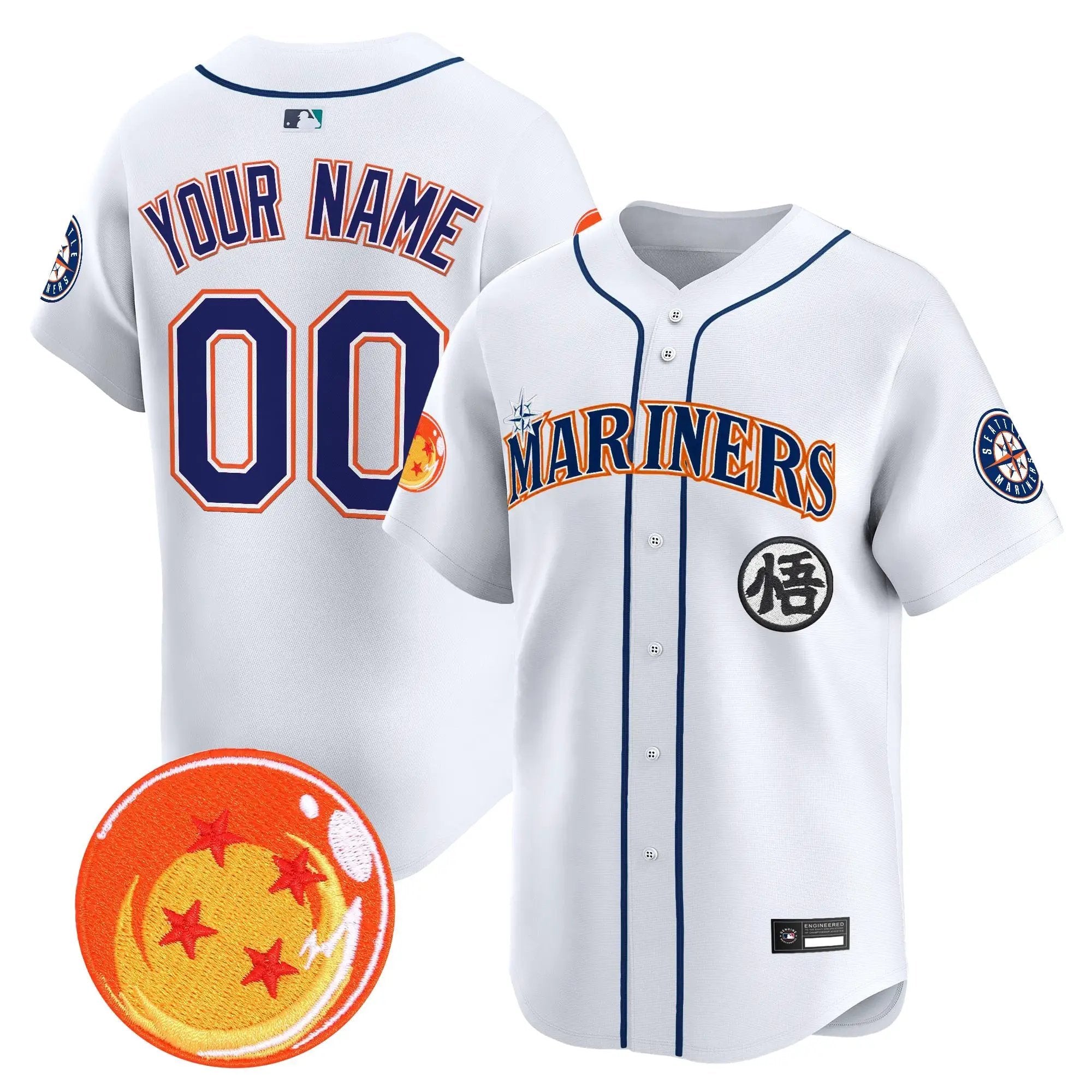 SEA x Dragon Ball Vapor Premier Limited Custom Jersey - All Stitched by Seattle Mariners