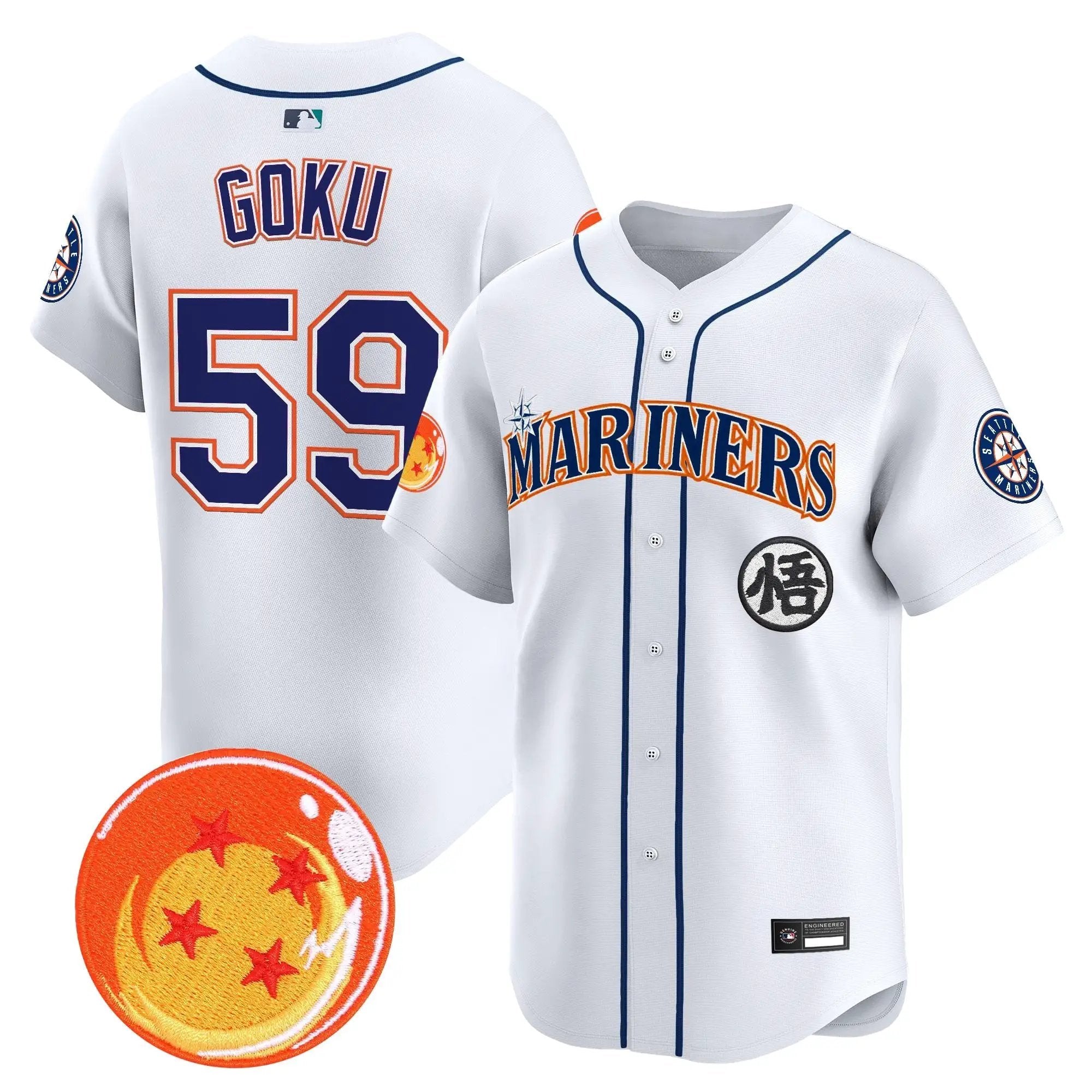 SEA x Dragon Ball Vapor Premier Limited Jersey - All Stitched by Seattle Mariners