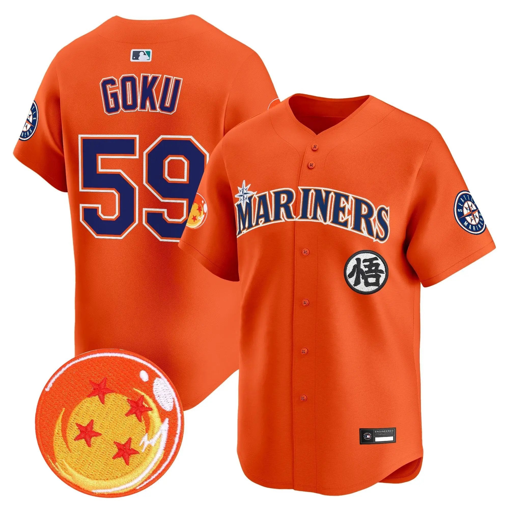 SEA x Dragon Ball Vapor Premier Limited Jersey - All Stitched by Seattle Mariners