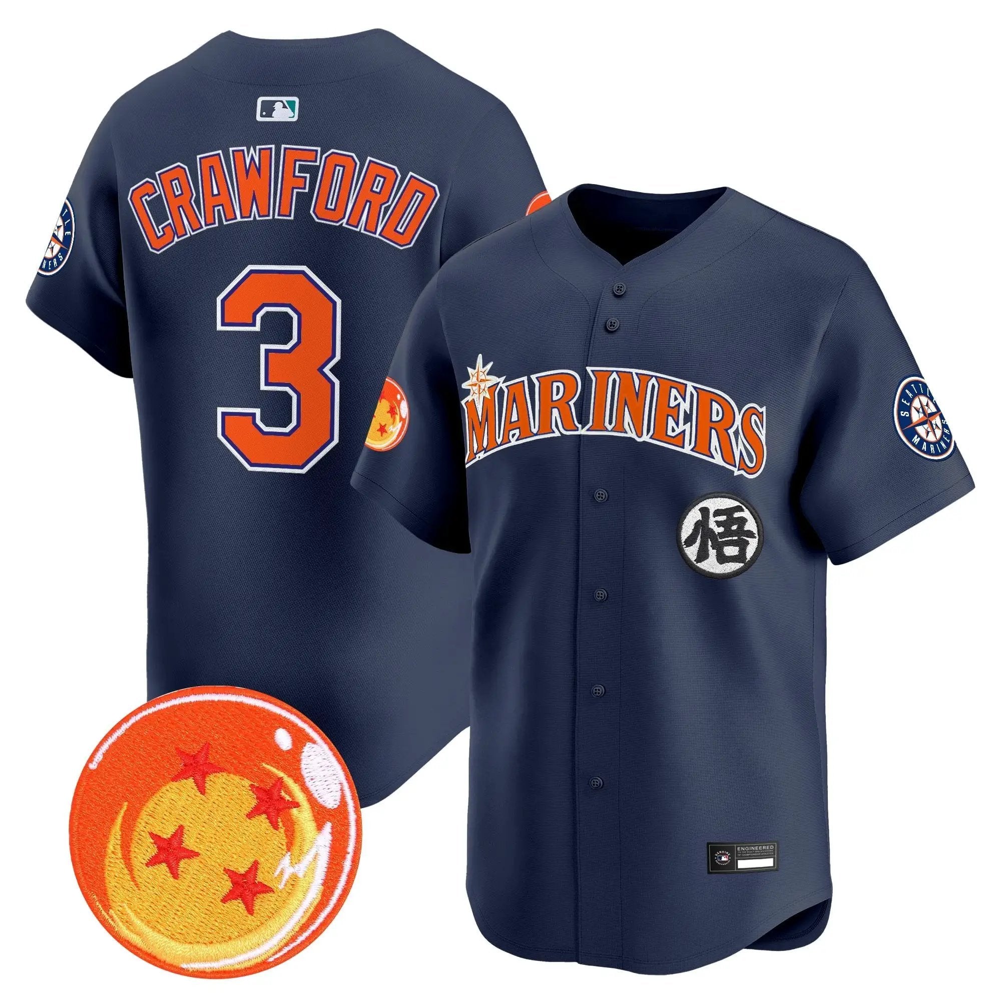 SEA x Dragon Ball Vapor Premier Limited Jersey - All Stitched by Seattle Mariners
