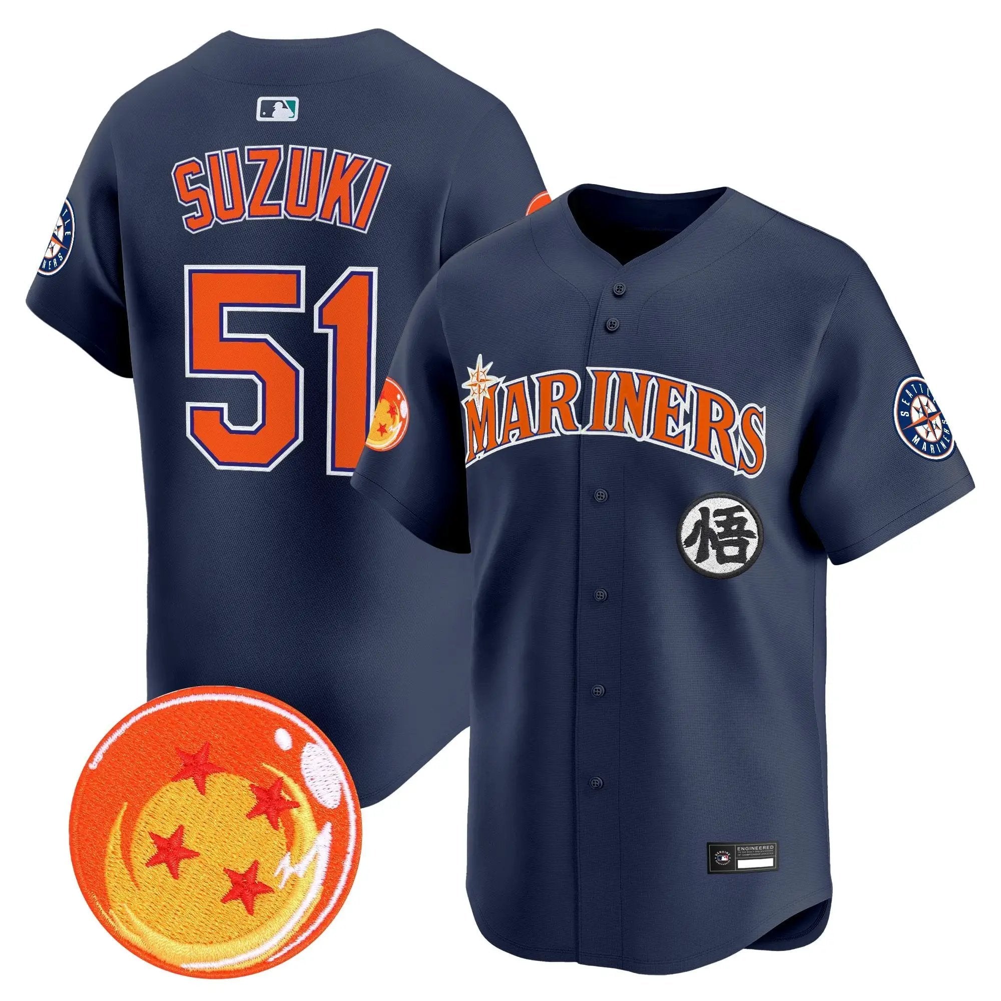 SEA x Dragon Ball Vapor Premier Limited Jersey - All Stitched by Seattle Mariners