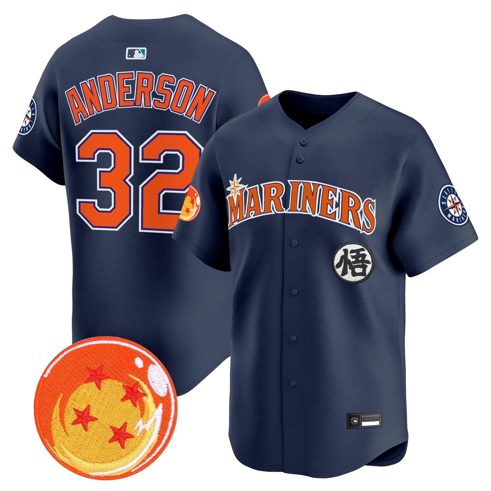 SEA x Dragon Ball Vapor Premier Limited Jersey - All Stitched by Seattle Mariners