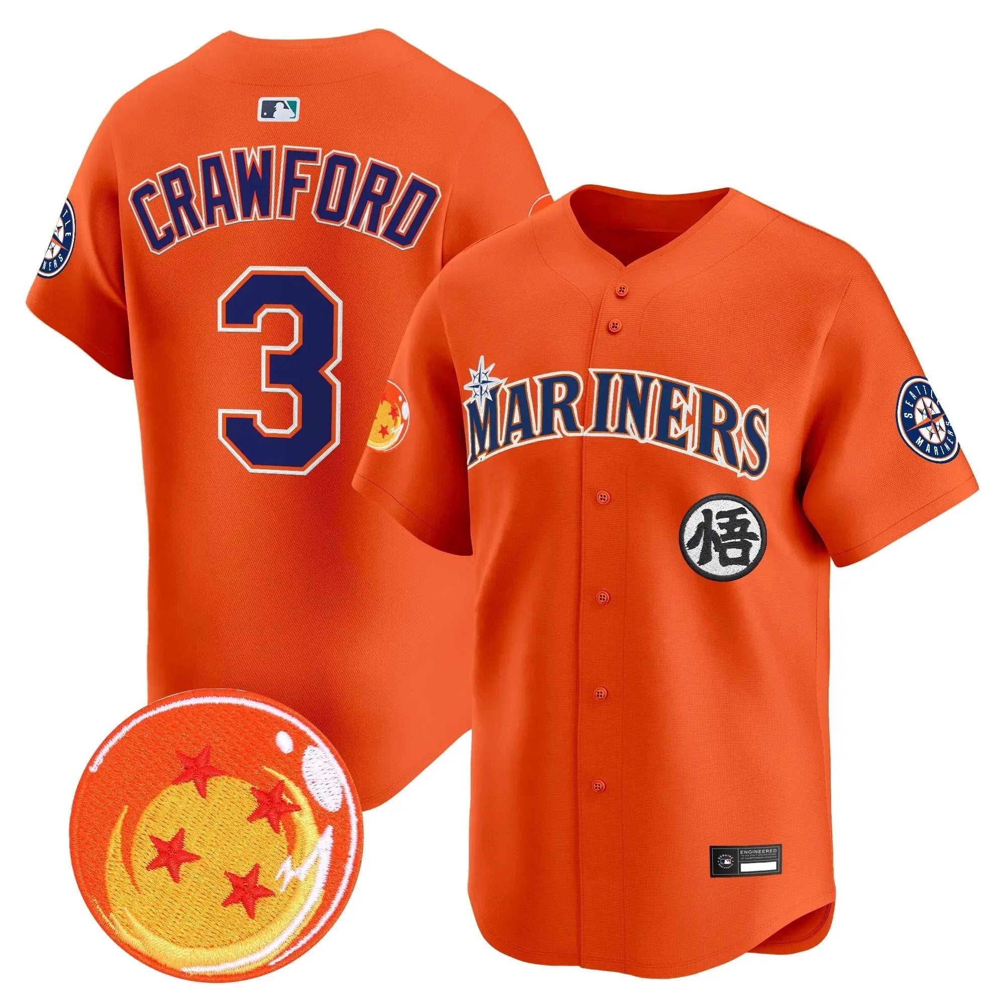 SEA x Dragon Ball Vapor Premier Limited Jersey - All Stitched by Seattle Mariners