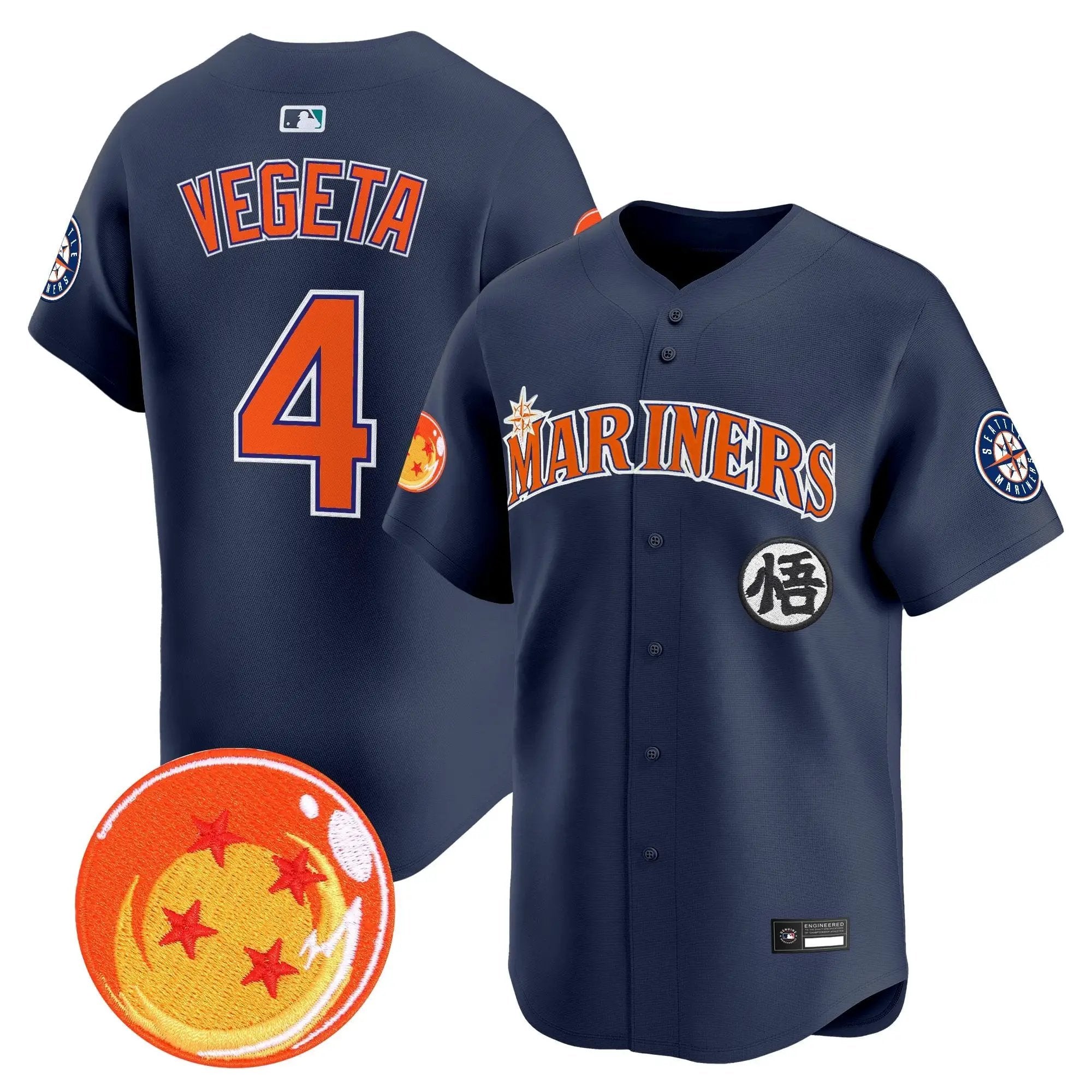 SEA x Dragon Ball Vapor Premier Limited Jersey - All Stitched by Seattle Mariners