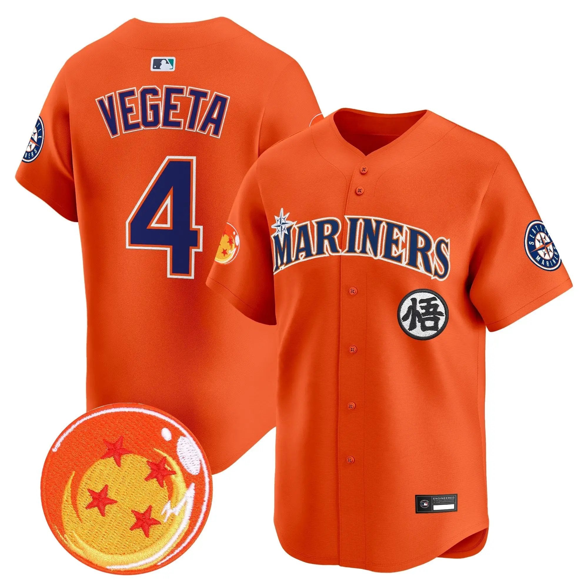 SEA x Dragon Ball Vapor Premier Limited Jersey - All Stitched by Seattle Mariners