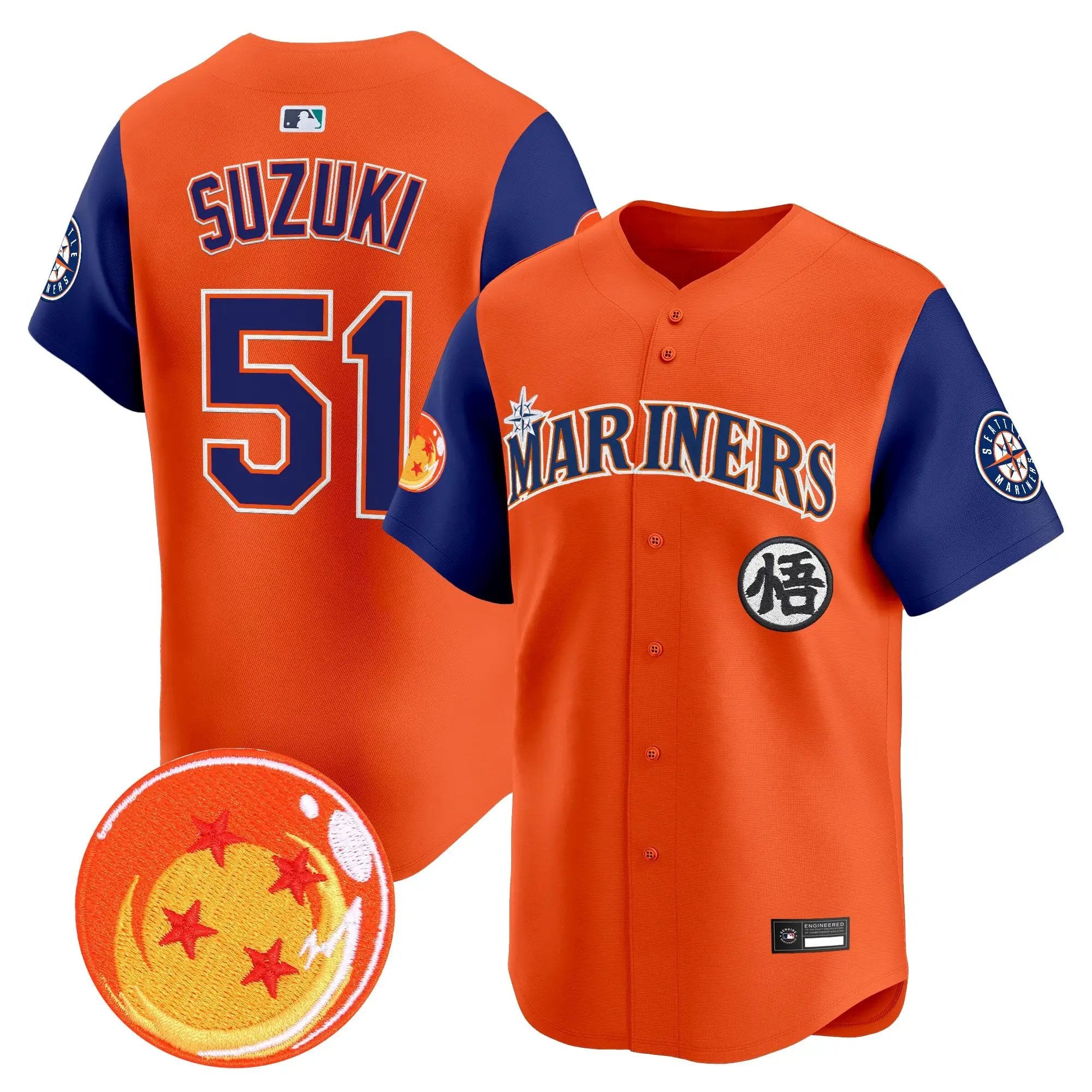 SEA x Dragon Ball Vapor Premier Limited Jersey - All Stitched by Seattle Mariners