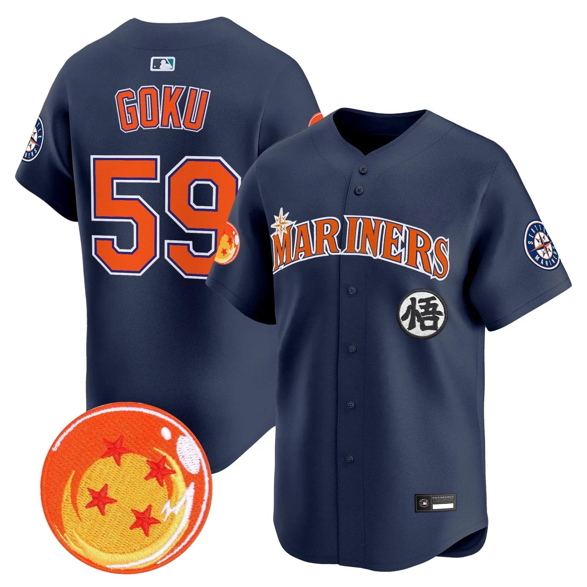 SEA x Dragon Ball Vapor Premier Limited Jersey - All Stitched by Seattle Mariners