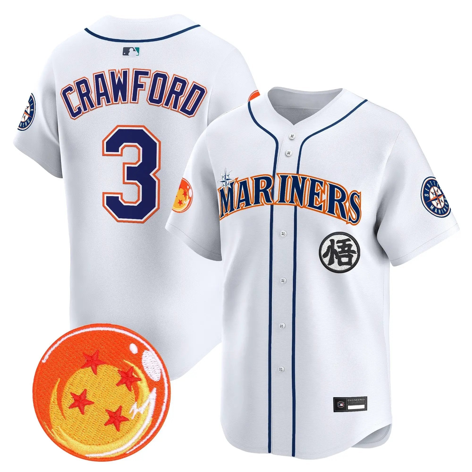 SEA x Dragon Ball Vapor Premier Limited Jersey - All Stitched by Seattle Mariners