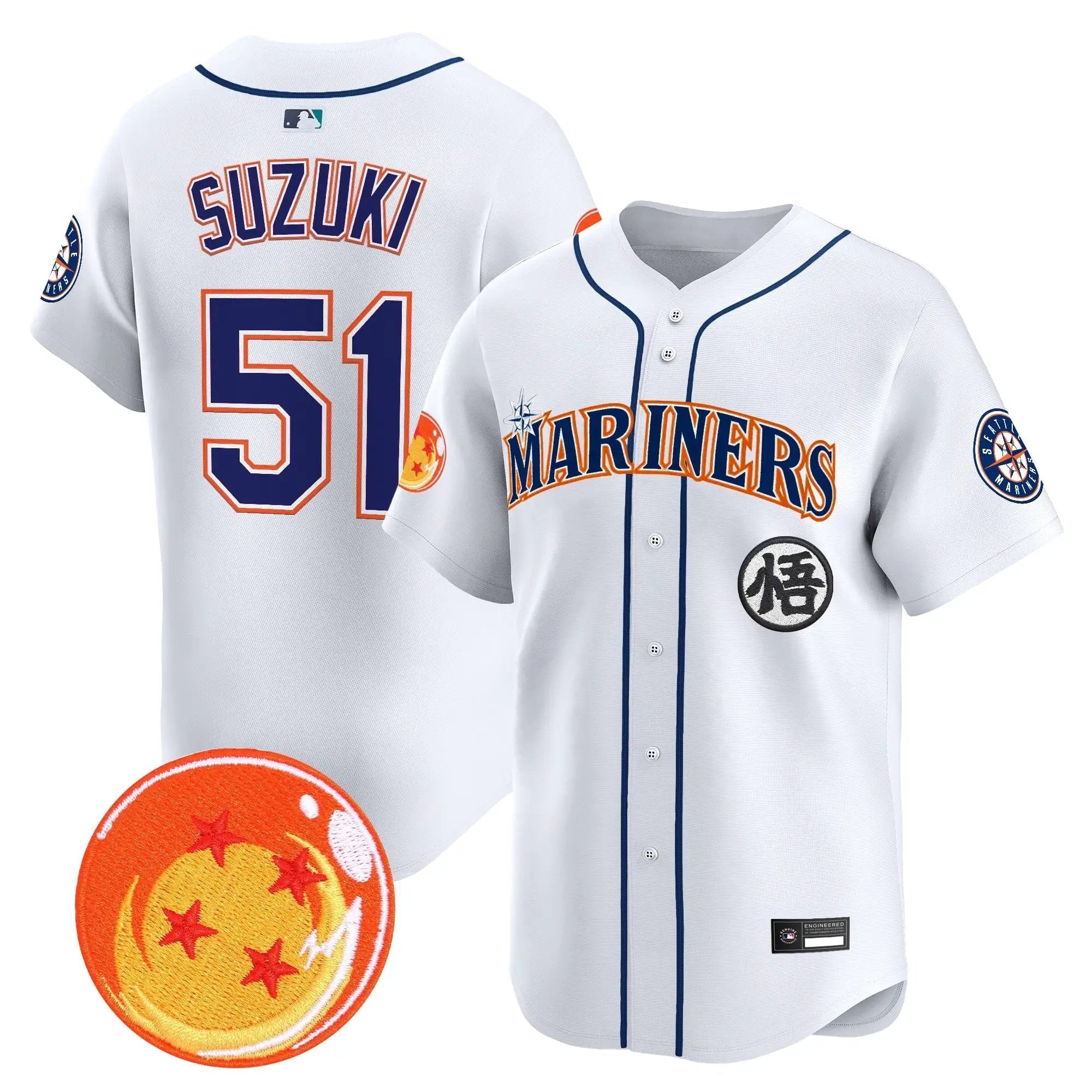 SEA x Dragon Ball Vapor Premier Limited Jersey - All Stitched by Seattle Mariners