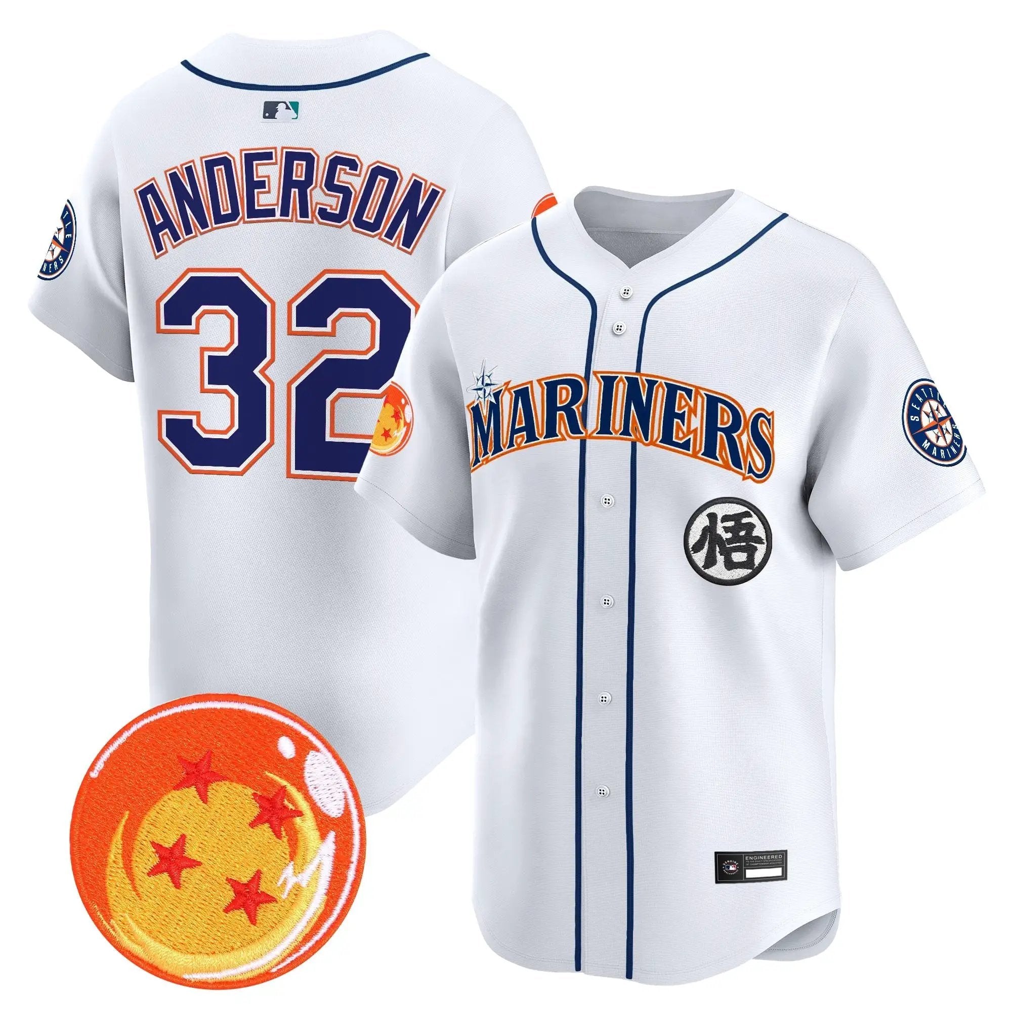 SEA x Dragon Ball Vapor Premier Limited Jersey - All Stitched by Seattle Mariners