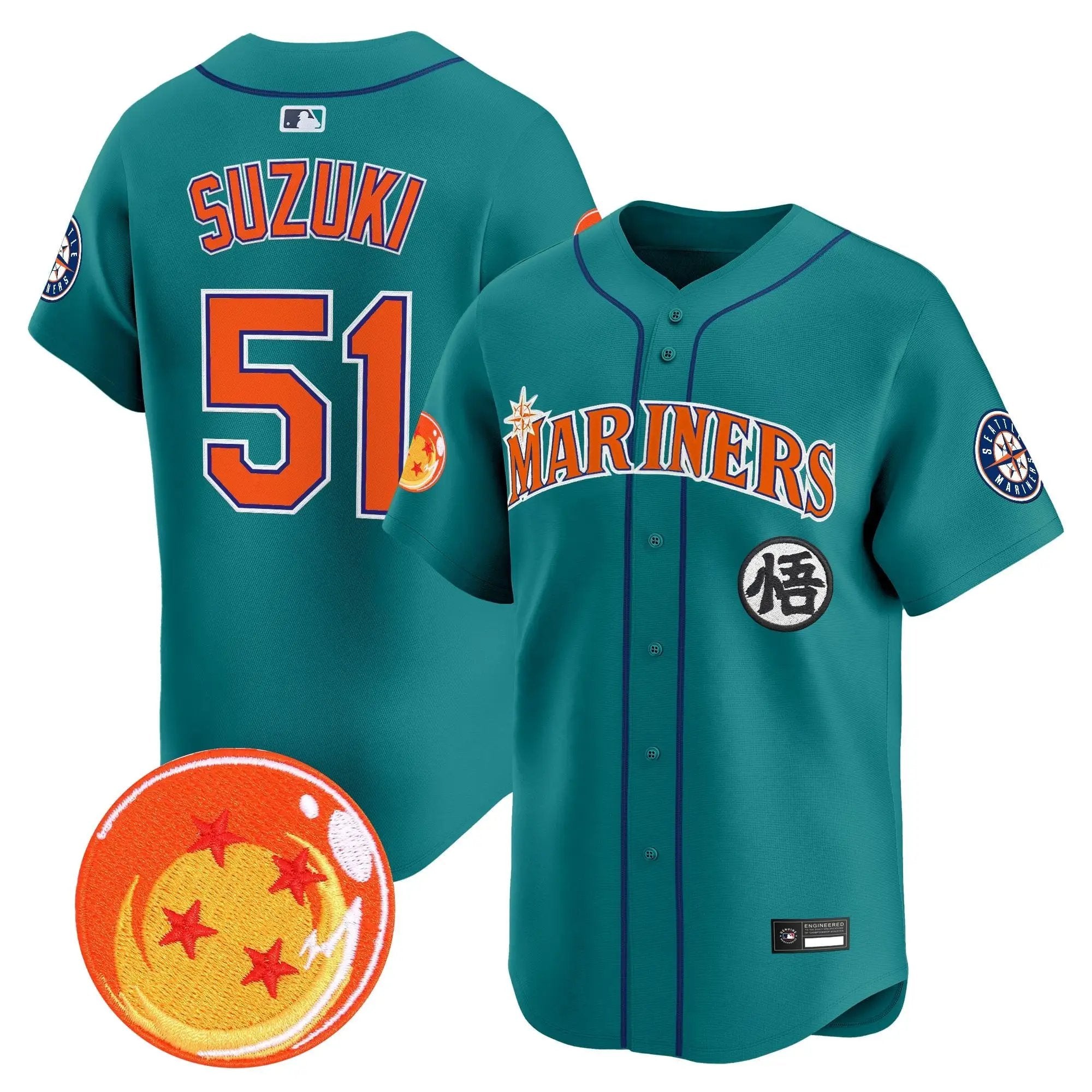 SEA x Dragon Ball Vapor Premier Limited Jersey - All Stitched by Seattle Mariners
