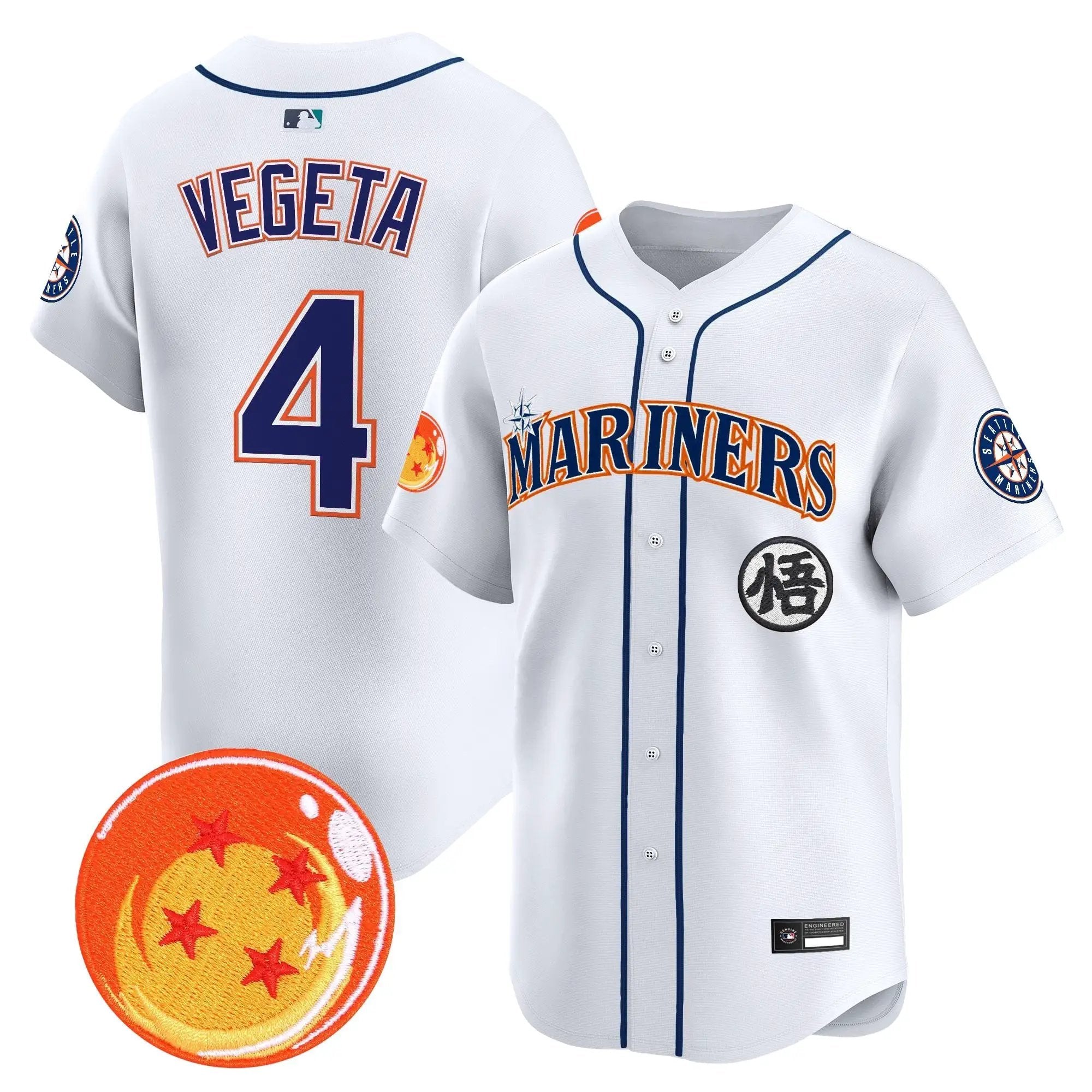 SEA x Dragon Ball Vapor Premier Limited Jersey - All Stitched by Seattle Mariners