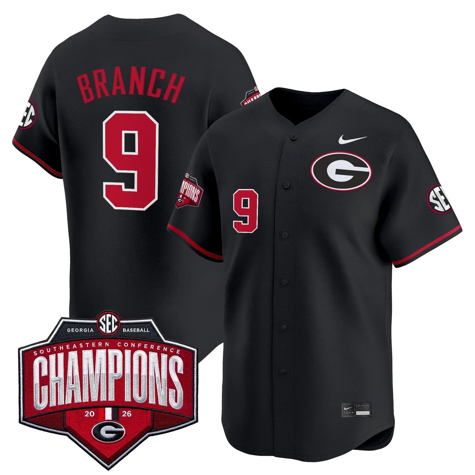 UGA Baseball Southeastern Confernce Champions 2026 Vapor Premier Limited Jersey - All Stitched by Digigearus