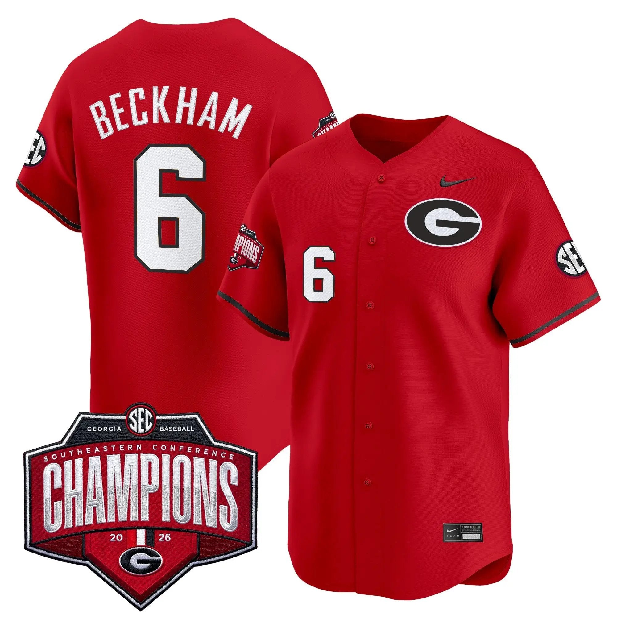 UGA Baseball Southeastern Confernce Champions 2026 Vapor Premier Limited Jersey - All Stitched by Digigearus