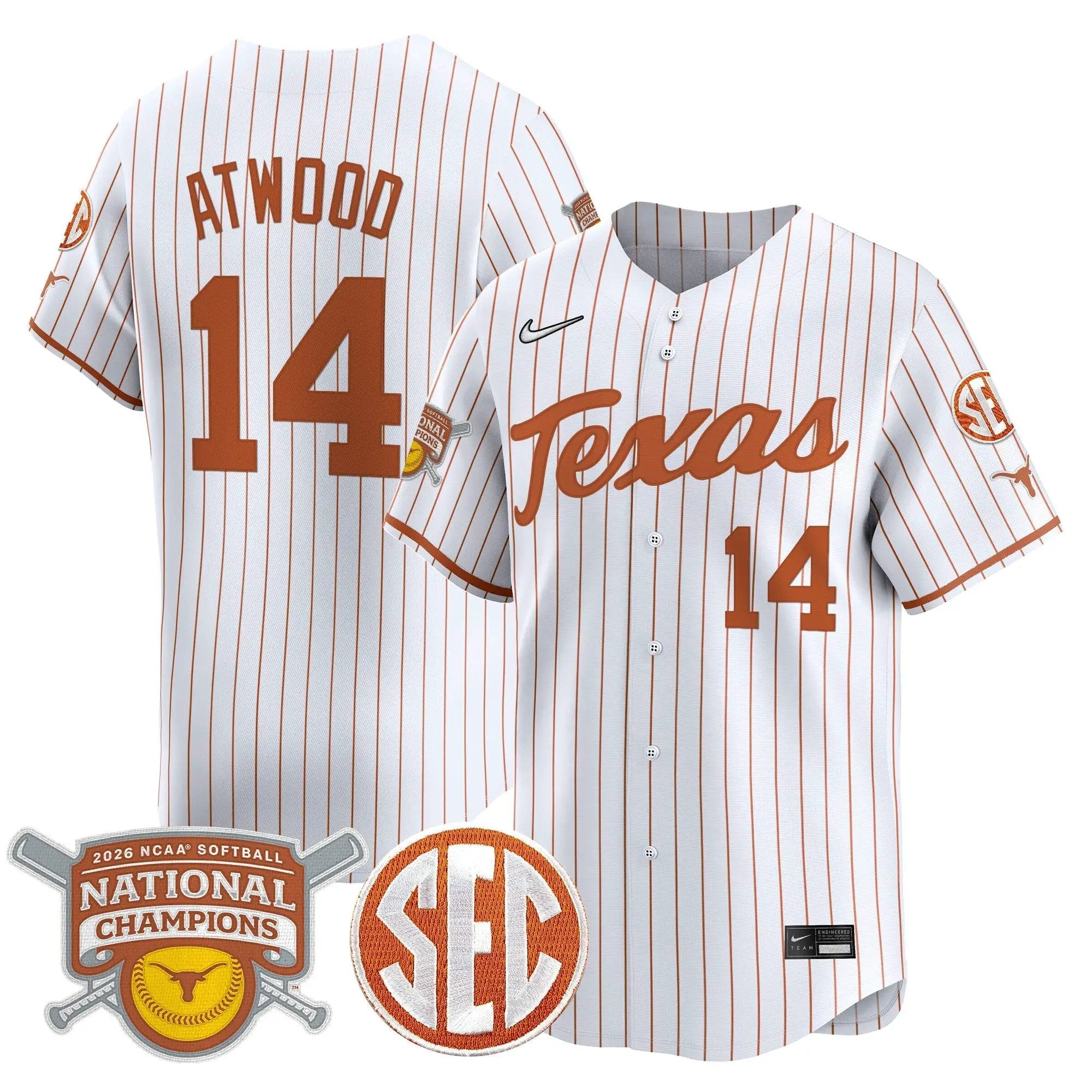 size - TEX 2026 Softball National Champions Vapor Premier Limited Jersey - All Stitched by Digigearus