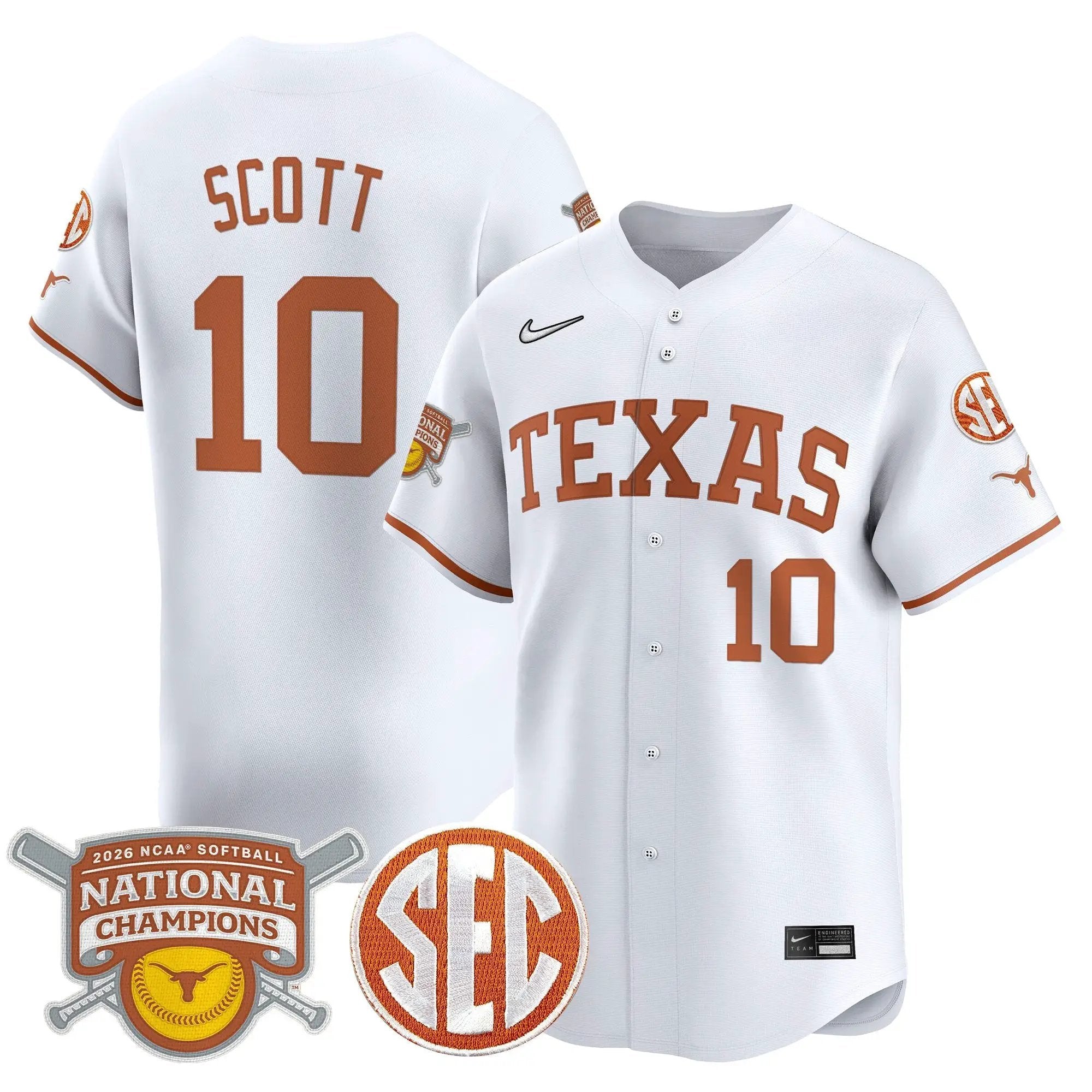 size - TEX 2026 Softball National Champions Vapor Premier Limited Jersey - All Stitched by Digigearus