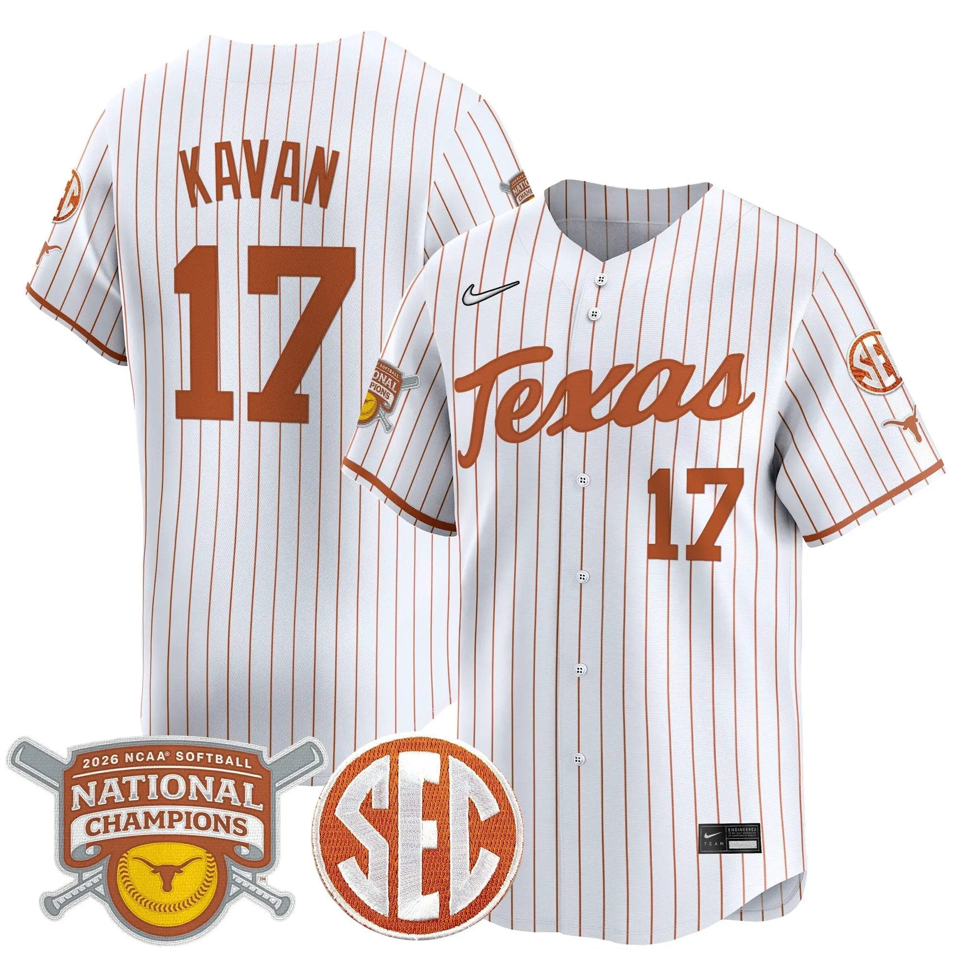 size - TEX 2026 Softball National Champions Vapor Premier Limited Jersey - All Stitched by Digigearus