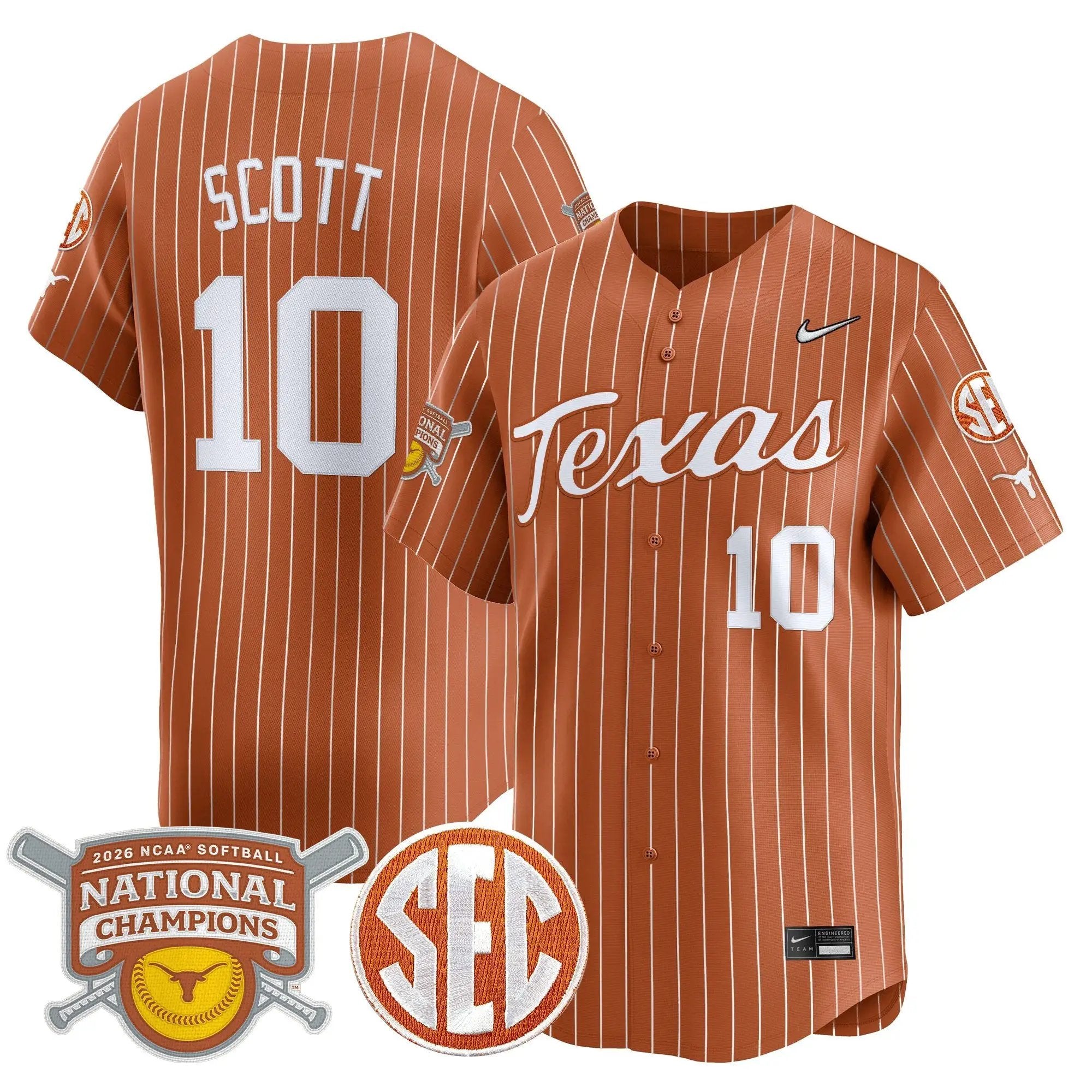 size - TEX 2026 Softball National Champions Vapor Premier Limited Jersey - All Stitched by Digigearus