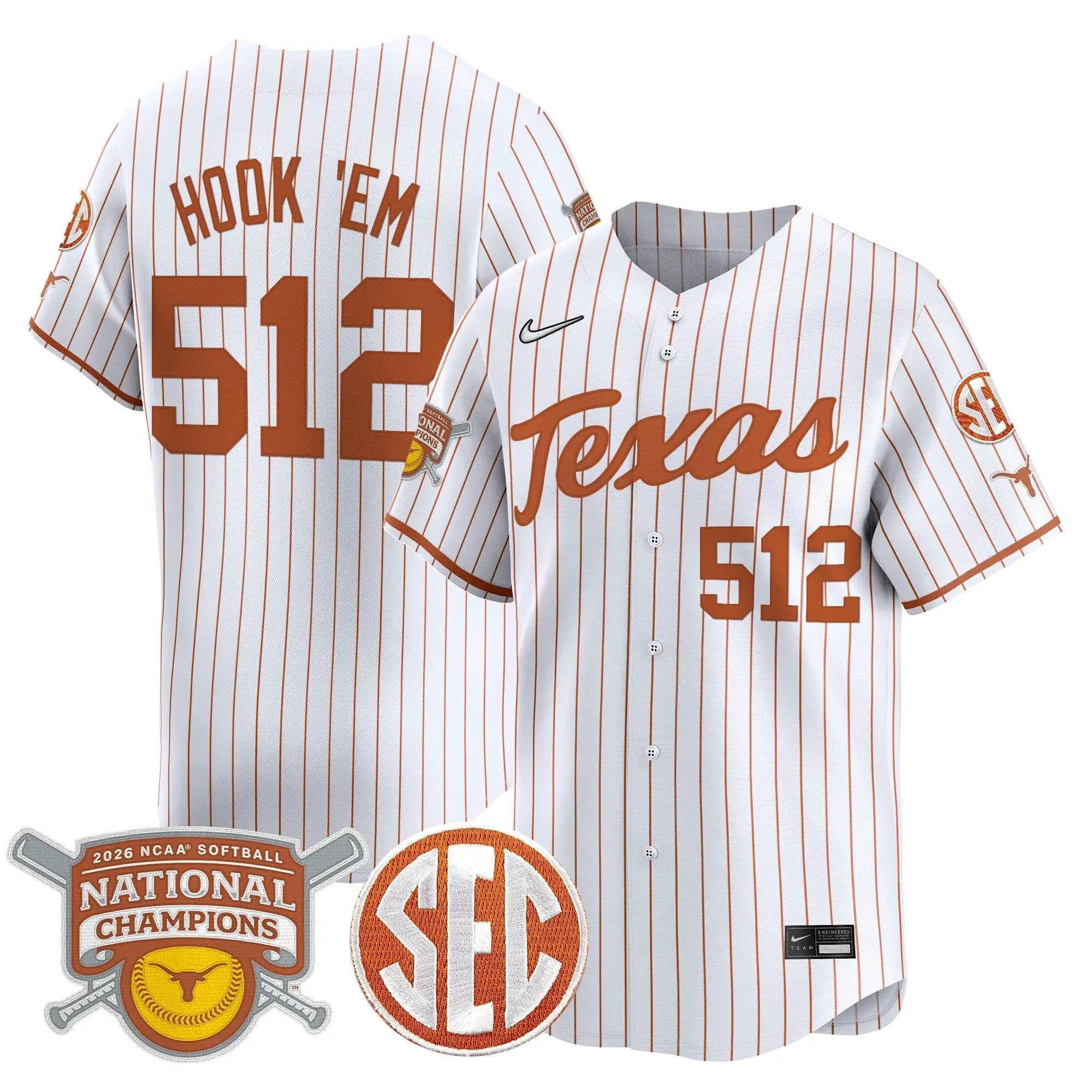 size - TEX 2026 Softball National Champions Vapor Premier Limited Jersey - All Stitched by Digigearus