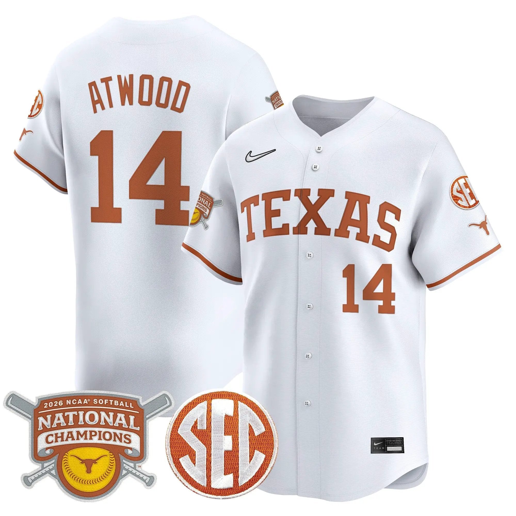 size - TEX 2026 Softball National Champions Vapor Premier Limited Jersey - All Stitched by Digigearus