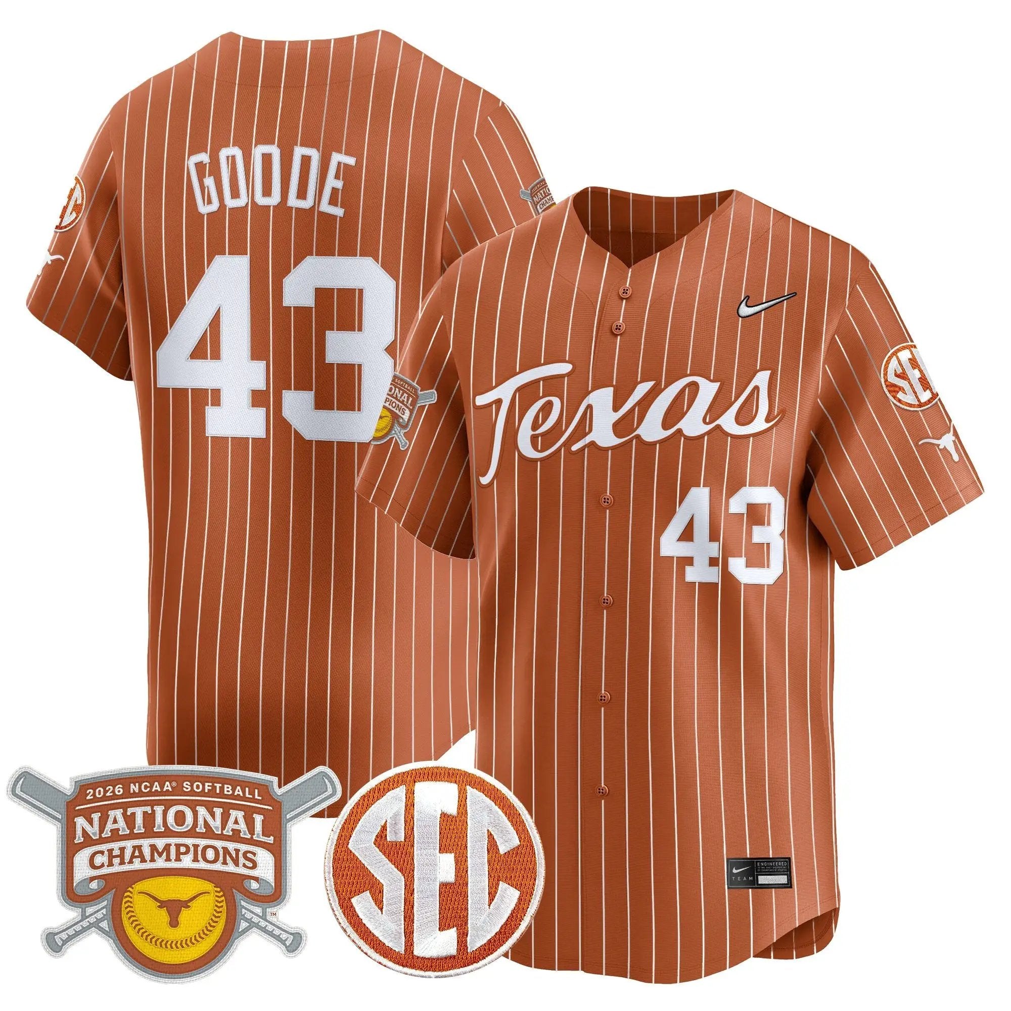 size - TEX 2026 Softball National Champions Vapor Premier Limited Jersey - All Stitched by Digigearus