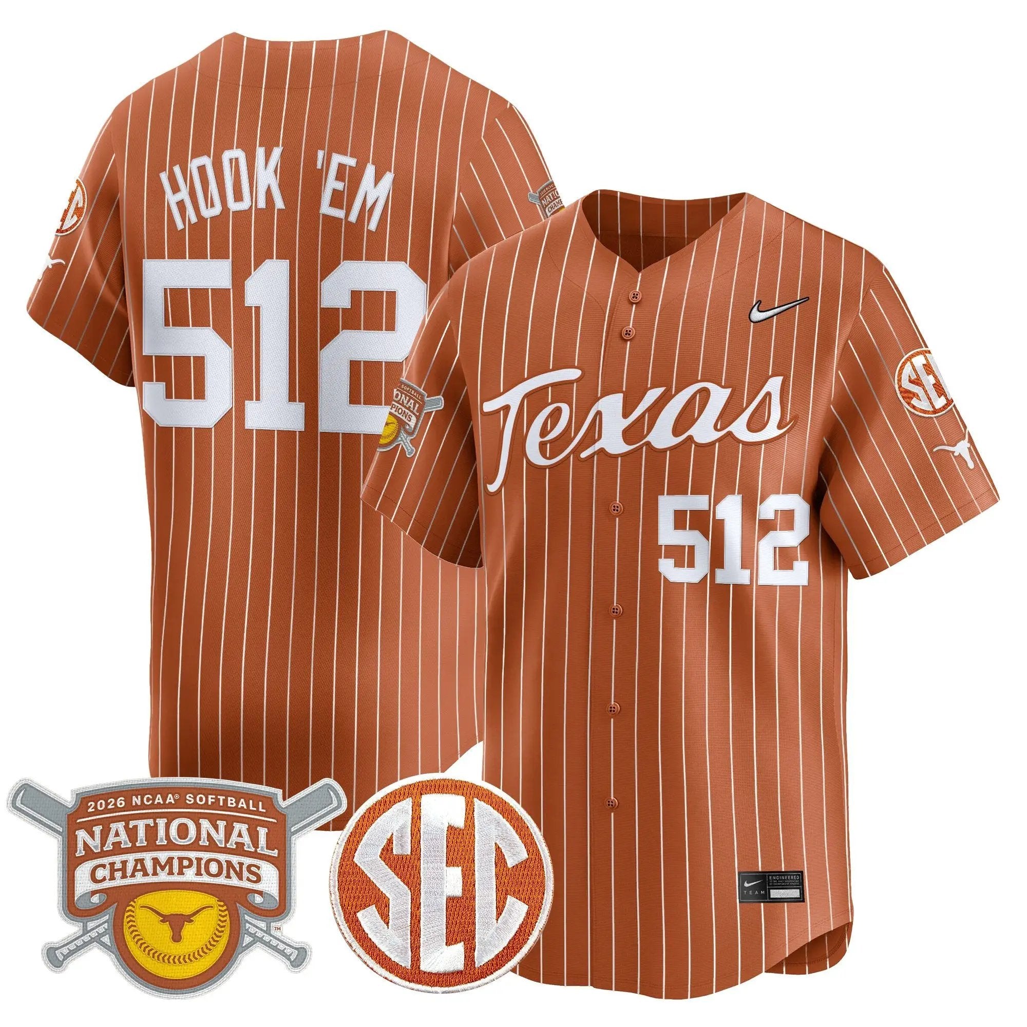 size - TEX 2026 Softball National Champions Vapor Premier Limited Jersey - All Stitched by Digigearus