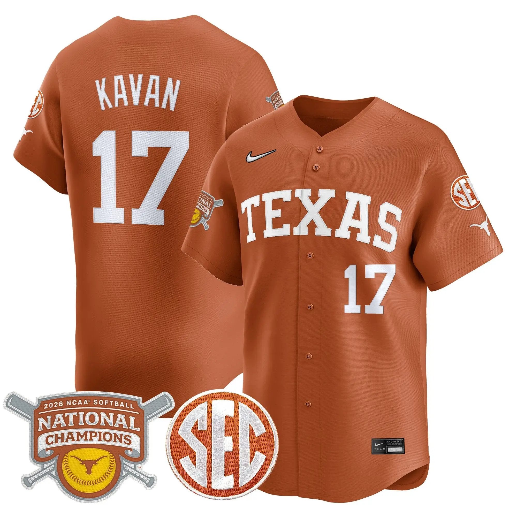 size - TEX 2026 Softball National Champions Vapor Premier Limited Jersey - All Stitched by Digigearus