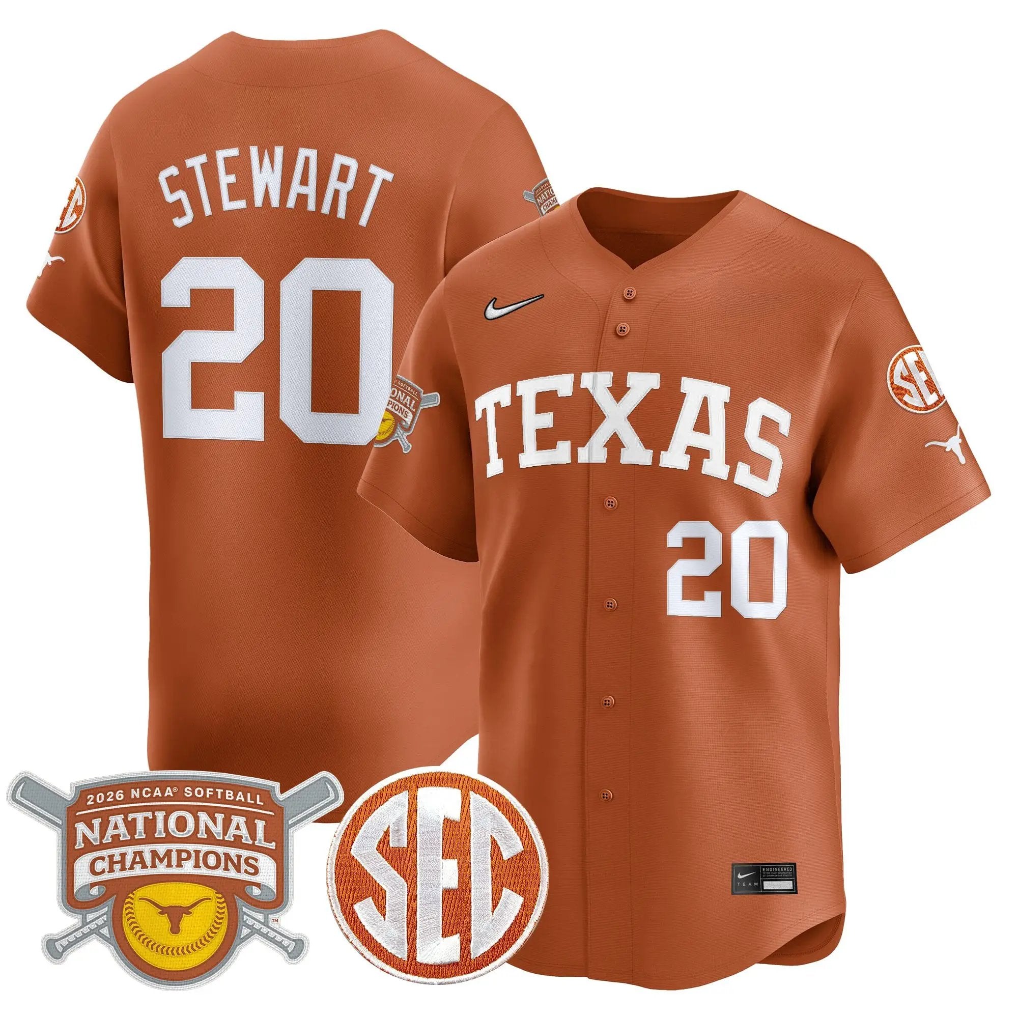 size - TEX 2026 Softball National Champions Vapor Premier Limited Jersey - All Stitched by Digigearus