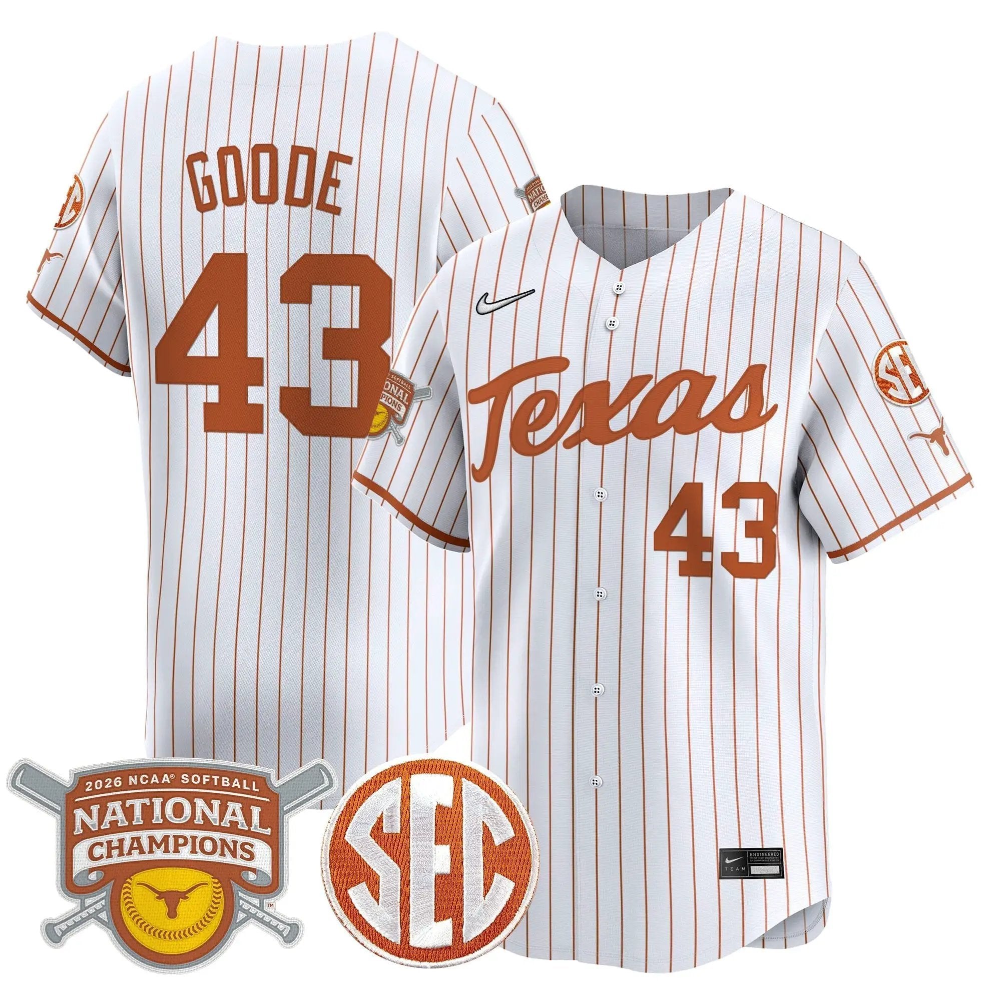 size - TEX 2026 Softball National Champions Vapor Premier Limited Jersey - All Stitched by Digigearus