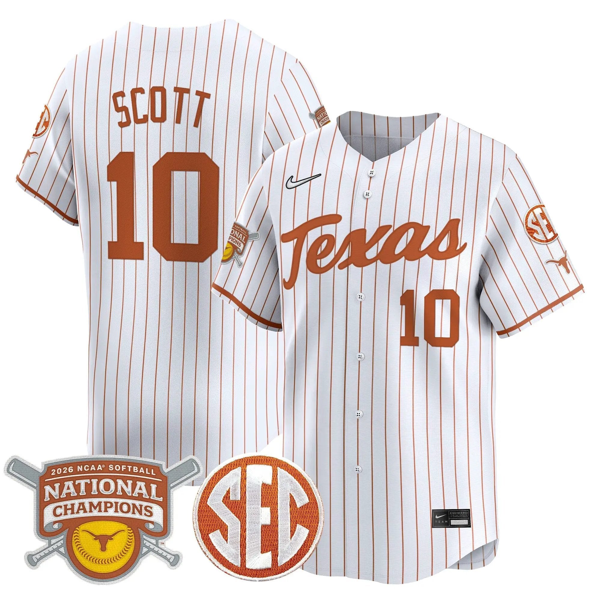 size - TEX 2026 Softball National Champions Vapor Premier Limited Jersey - All Stitched by Digigearus