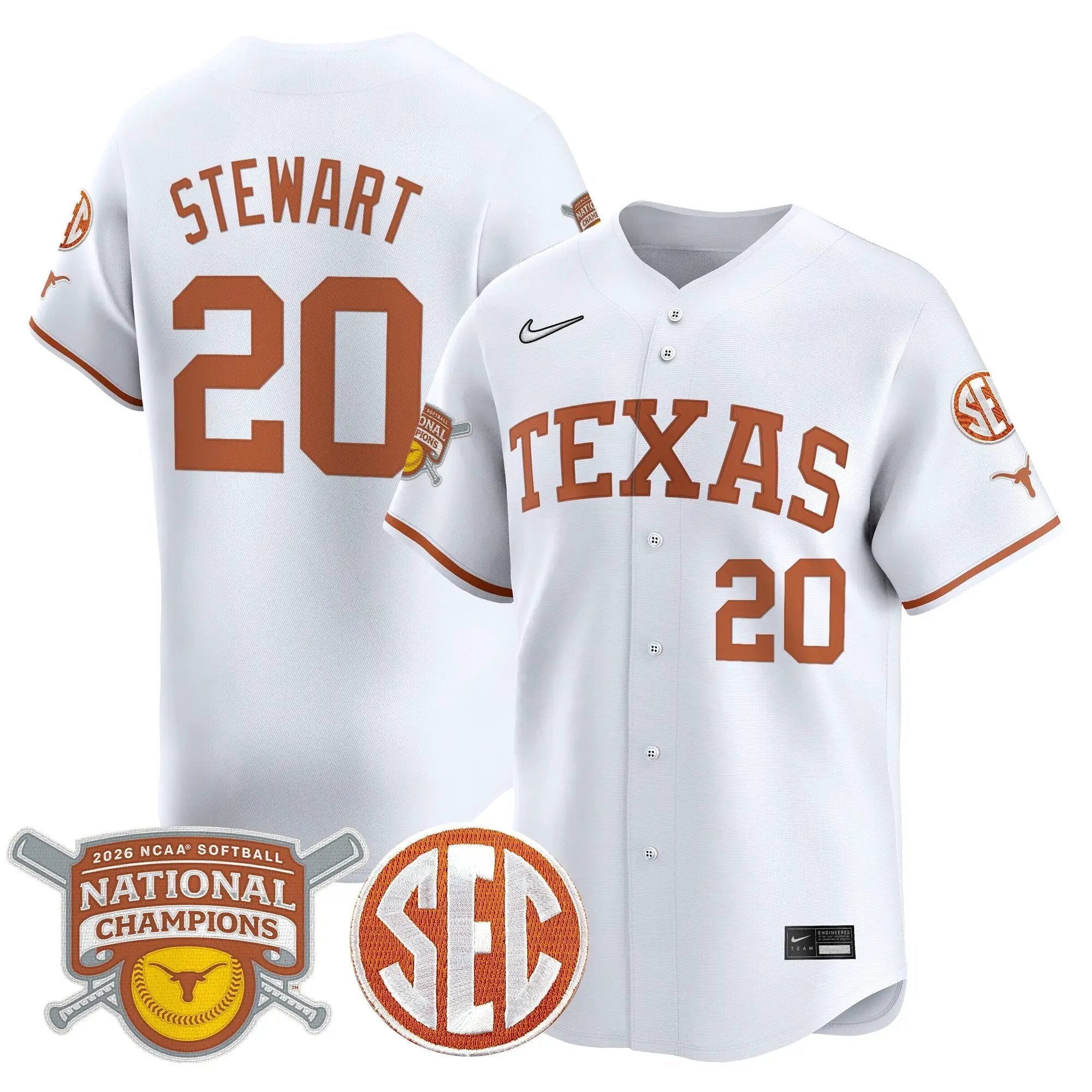 size - TEX 2026 Softball National Champions Vapor Premier Limited Jersey - All Stitched by Digigearus