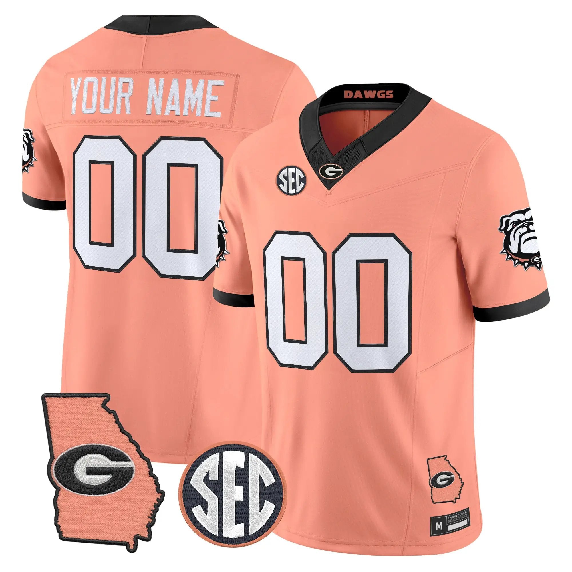 Georgia Bulldogs The Big Peach Vapor Limited Custom Jersey - Stitched by Digigearus