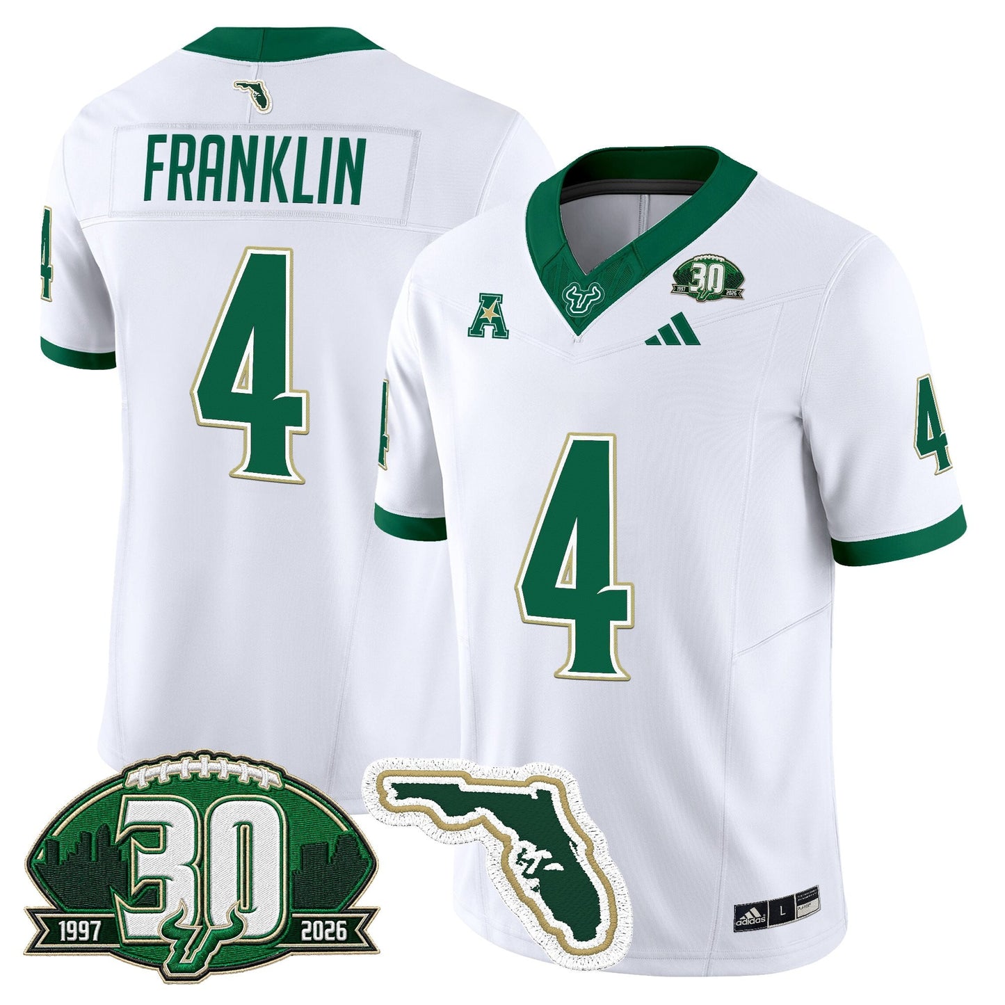 South Florida Bulls 30th Anniversary Patch Vapor Limited Jersey - Stitched by Digigearus