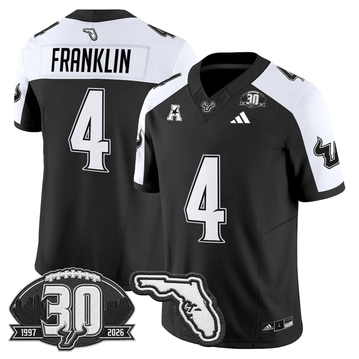 South Florida Bulls 30th Anniversary Patch Vapor Limited Jersey - Stitched by Digigearus