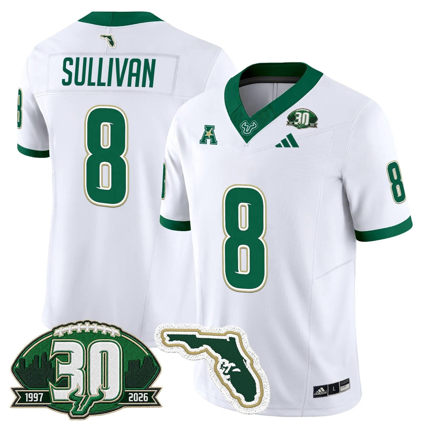South Florida Bulls 30th Anniversary Patch Vapor Limited Jersey - Stitched by Digigearus