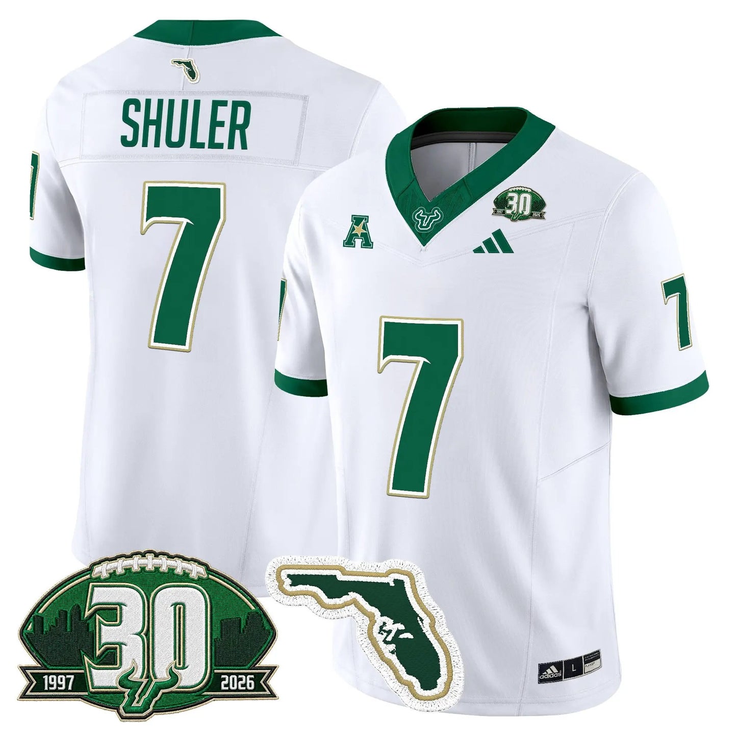 South Florida Bulls 30th Anniversary Patch Vapor Limited Jersey - Stitched by Digigearus