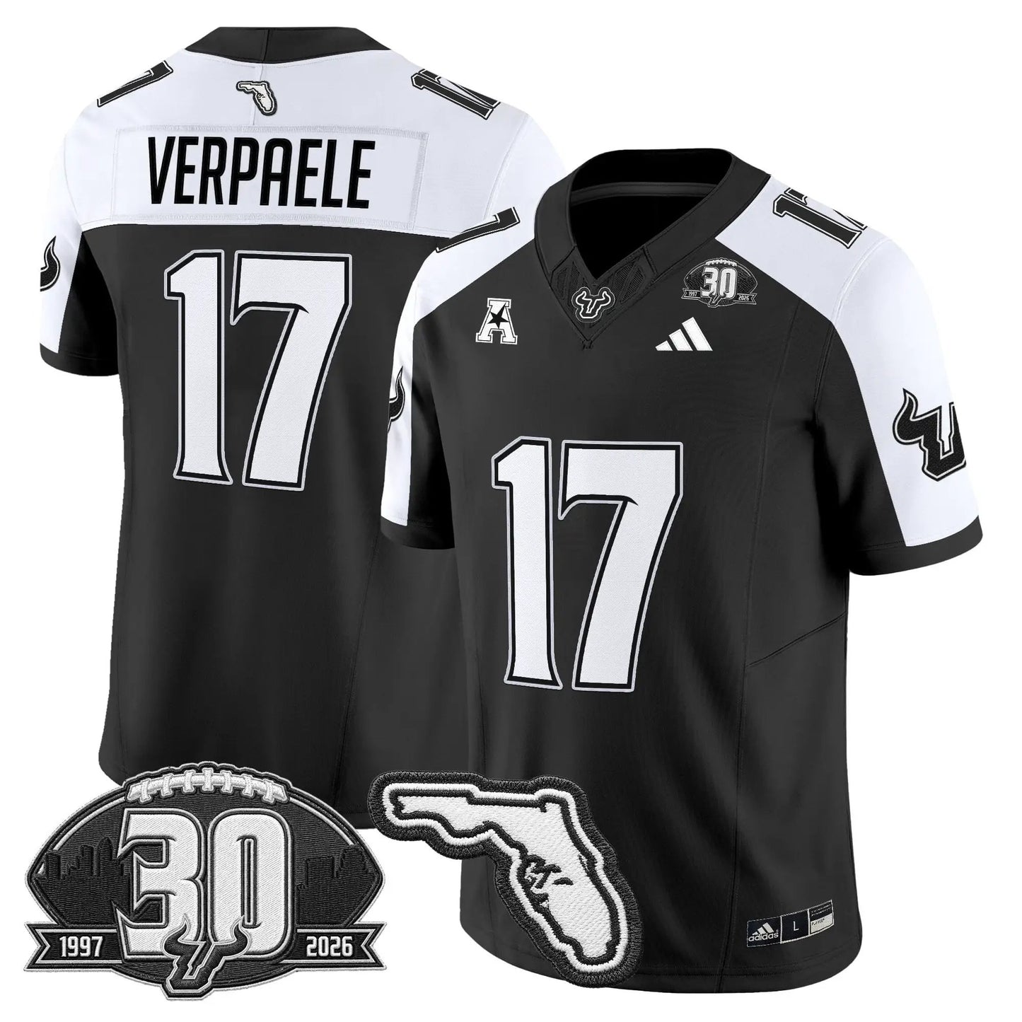 South Florida Bulls 30th Anniversary Patch Vapor Limited Jersey - Stitched by Digigearus