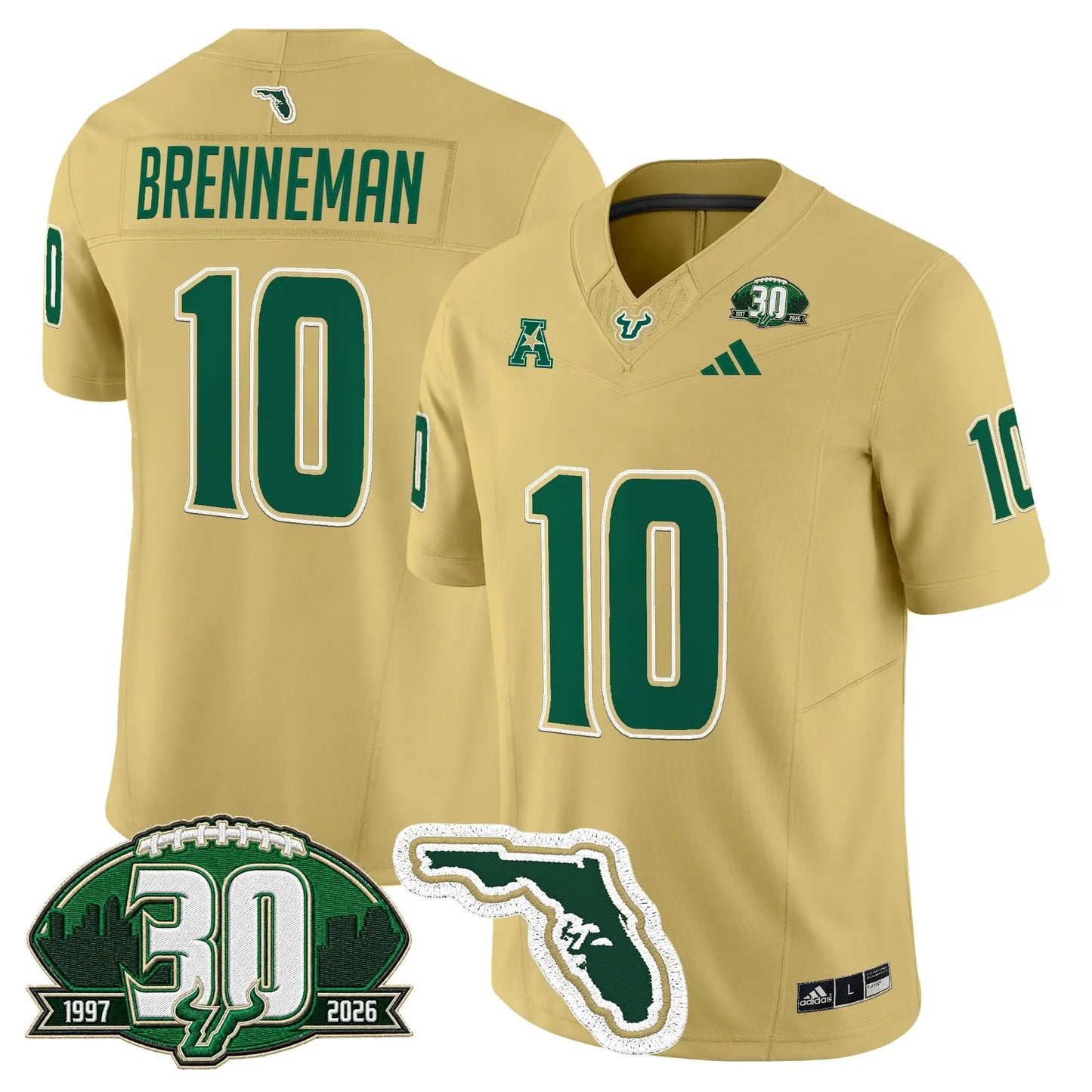 South Florida Bulls 30th Anniversary Patch Vapor Limited Jersey - Stitched by Digigearus