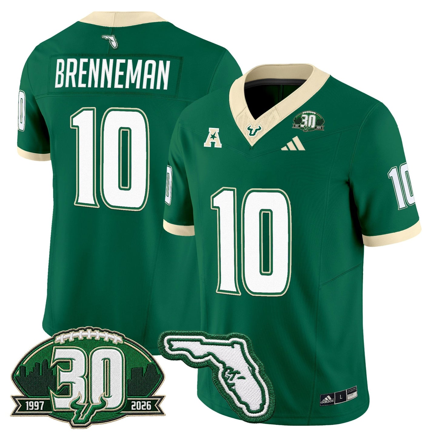 South Florida Bulls 30th Anniversary Patch Vapor Limited Jersey - Stitched by Digigearus