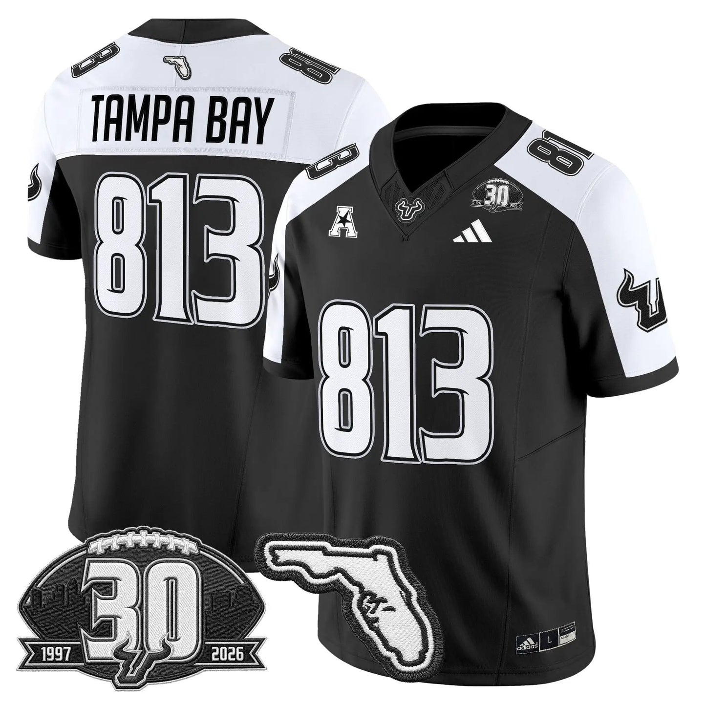 South Florida Bulls 30th Anniversary Patch Vapor Limited Jersey - Stitched by Digigearus