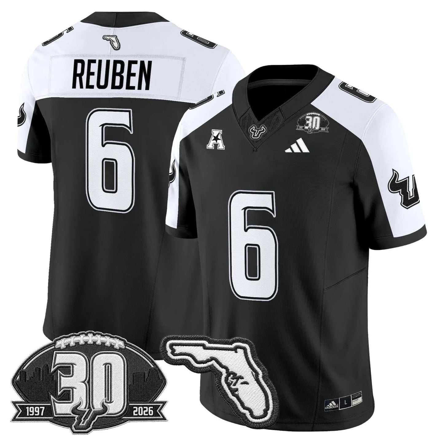 South Florida Bulls 30th Anniversary Patch Vapor Limited Jersey - Stitched by Digigearus