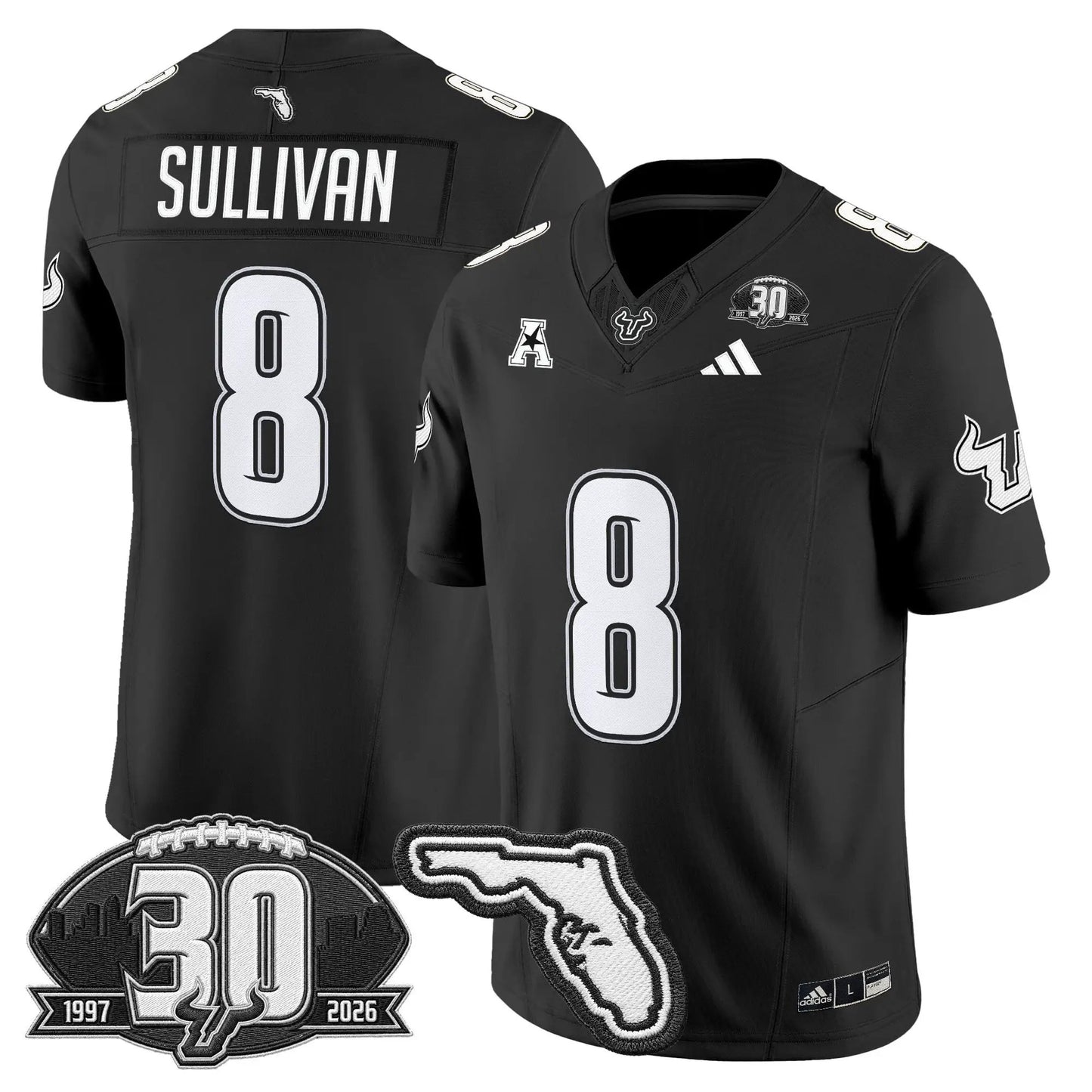 South Florida Bulls 30th Anniversary Patch Vapor Limited Jersey - Stitched by Digigearus