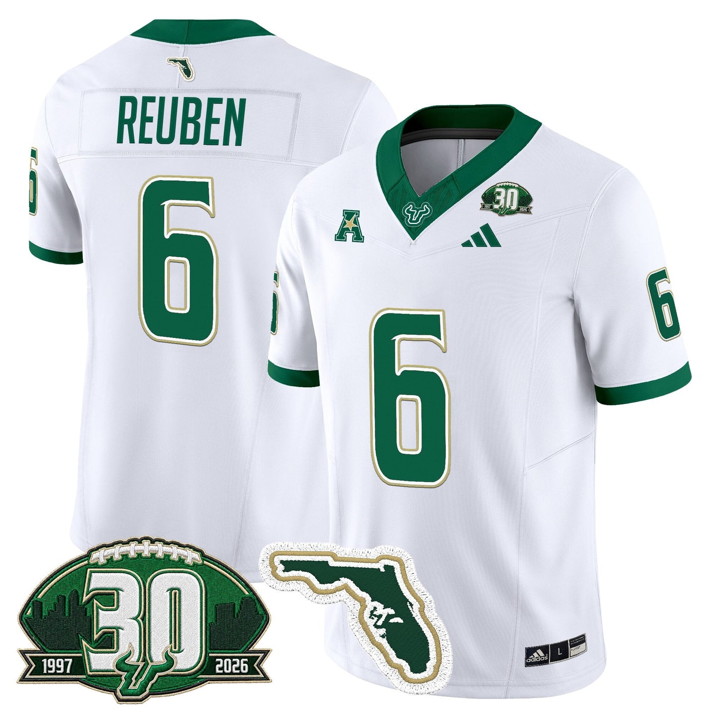 South Florida Bulls 30th Anniversary Patch Vapor Limited Jersey - Stitched by Digigearus