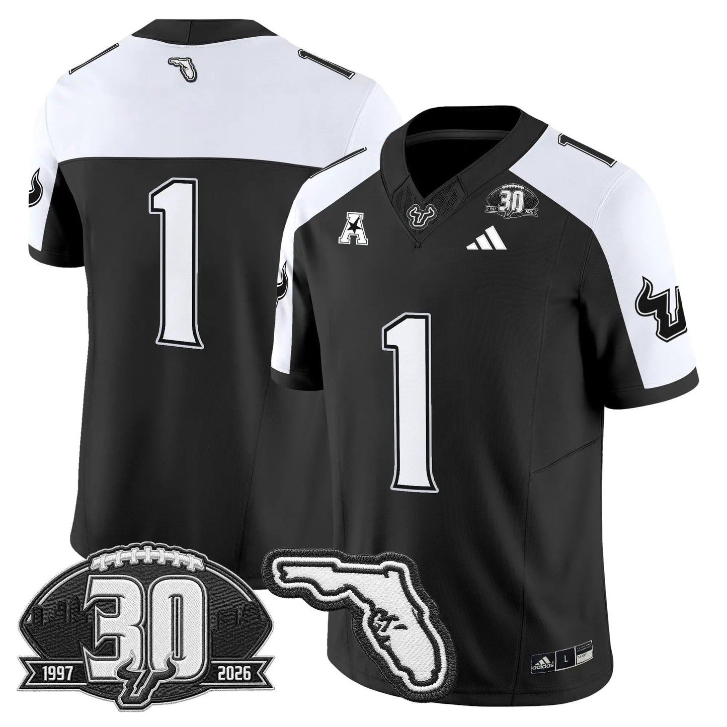 South Florida Bulls 30th Anniversary Patch Vapor Limited Jersey - Stitched by Digigearus