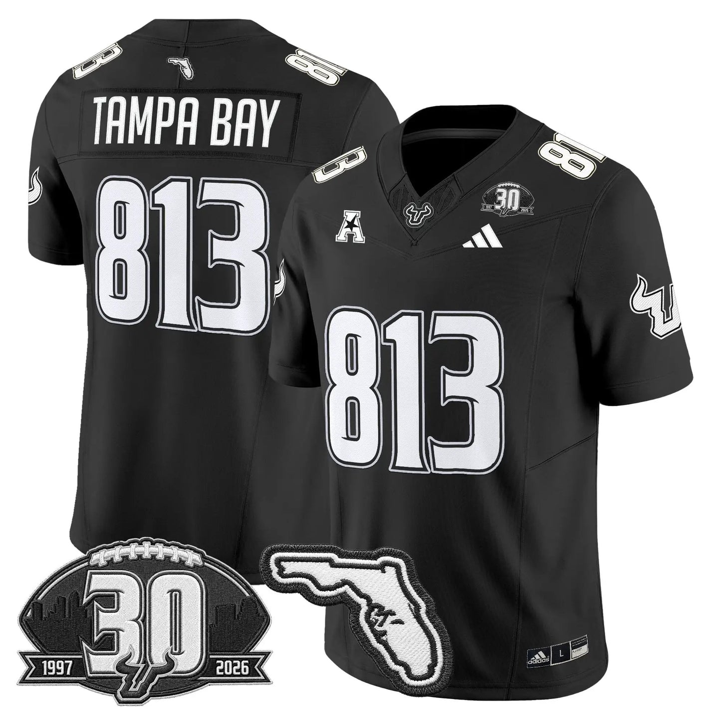 South Florida Bulls 30th Anniversary Patch Vapor Limited Jersey - Stitched by Digigearus