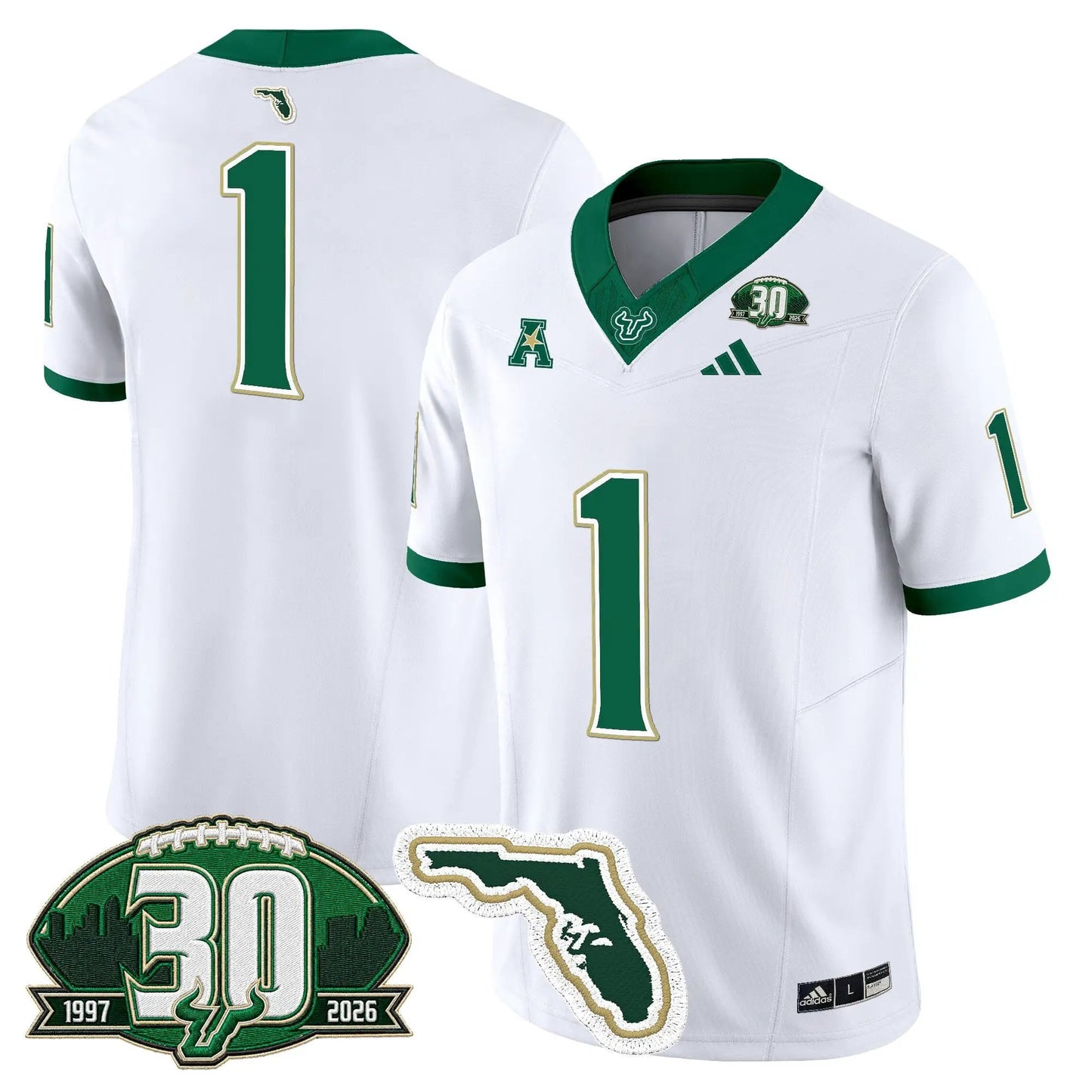 South Florida Bulls 30th Anniversary Patch Vapor Limited Jersey - Stitched by Digigearus