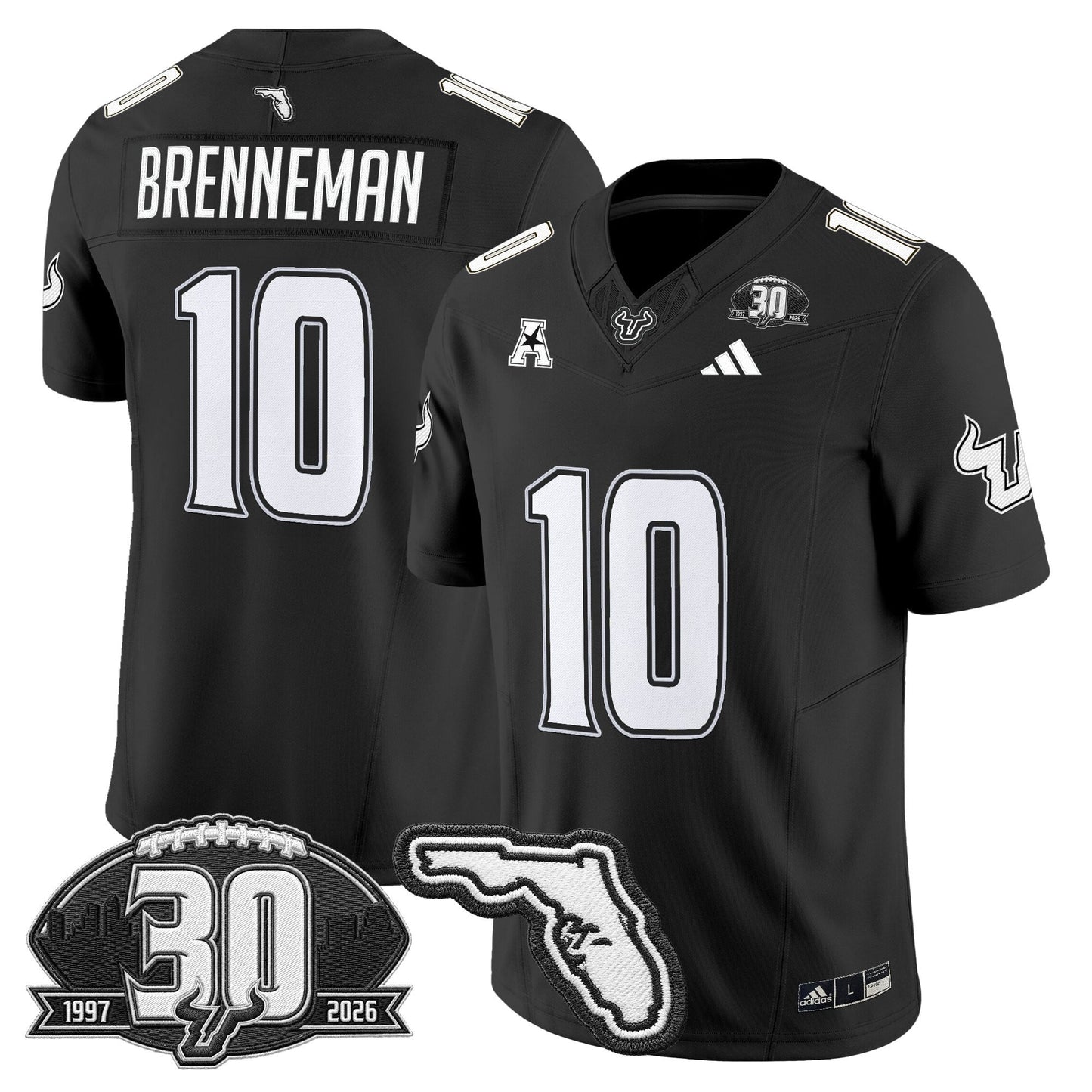 South Florida Bulls 30th Anniversary Patch Vapor Limited Jersey - Stitched by Digigearus