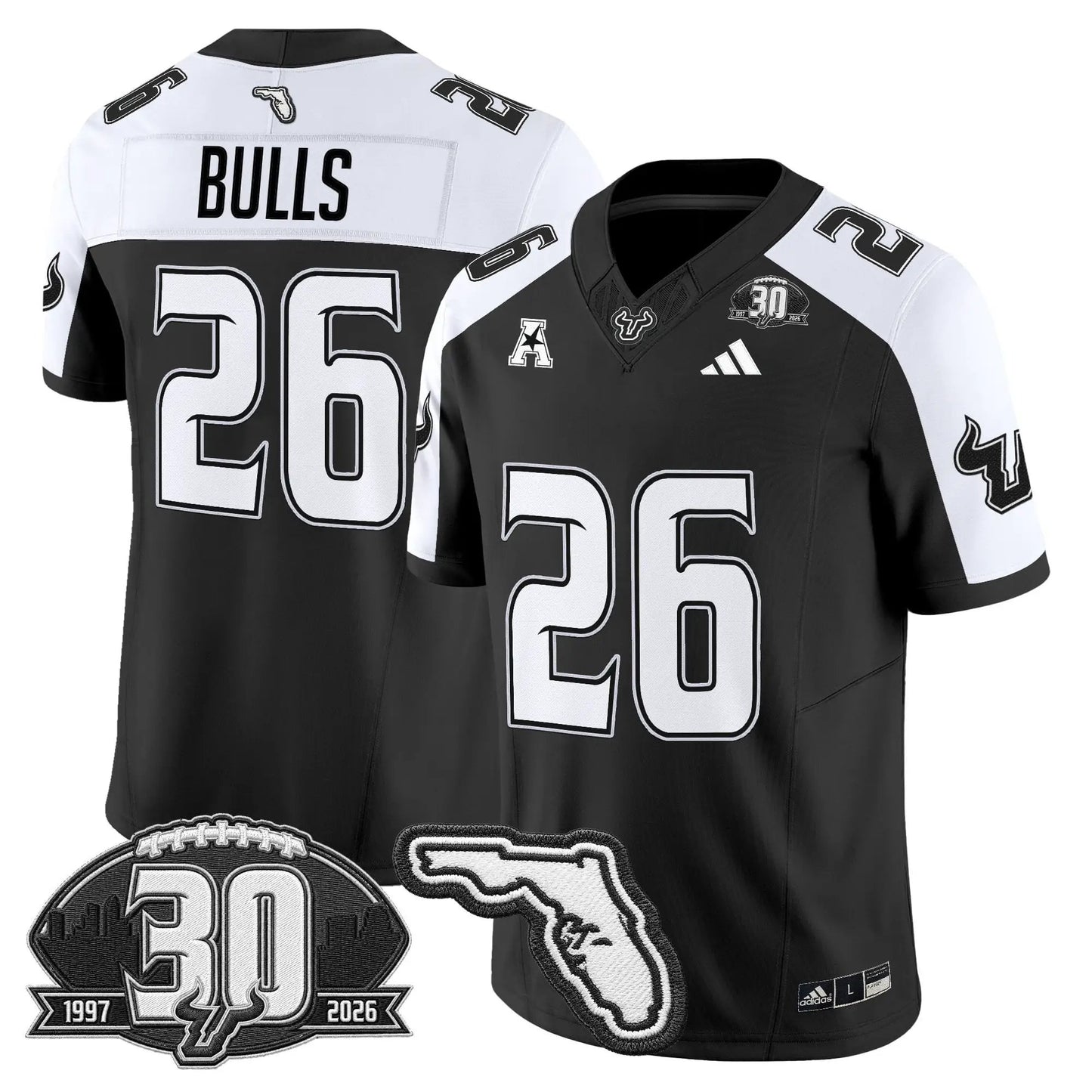 South Florida Bulls 30th Anniversary Patch Vapor Limited Jersey - Stitched by Digigearus